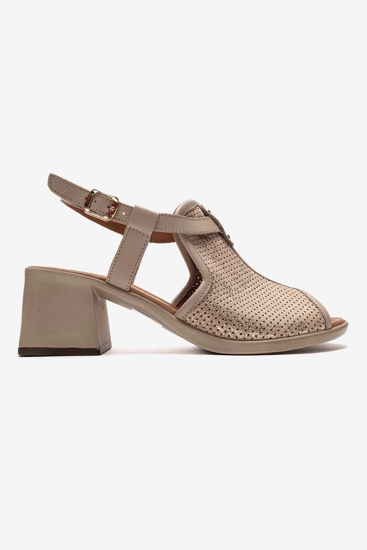 Forever & Always Womens Janelle Leather Block Heel Sandal