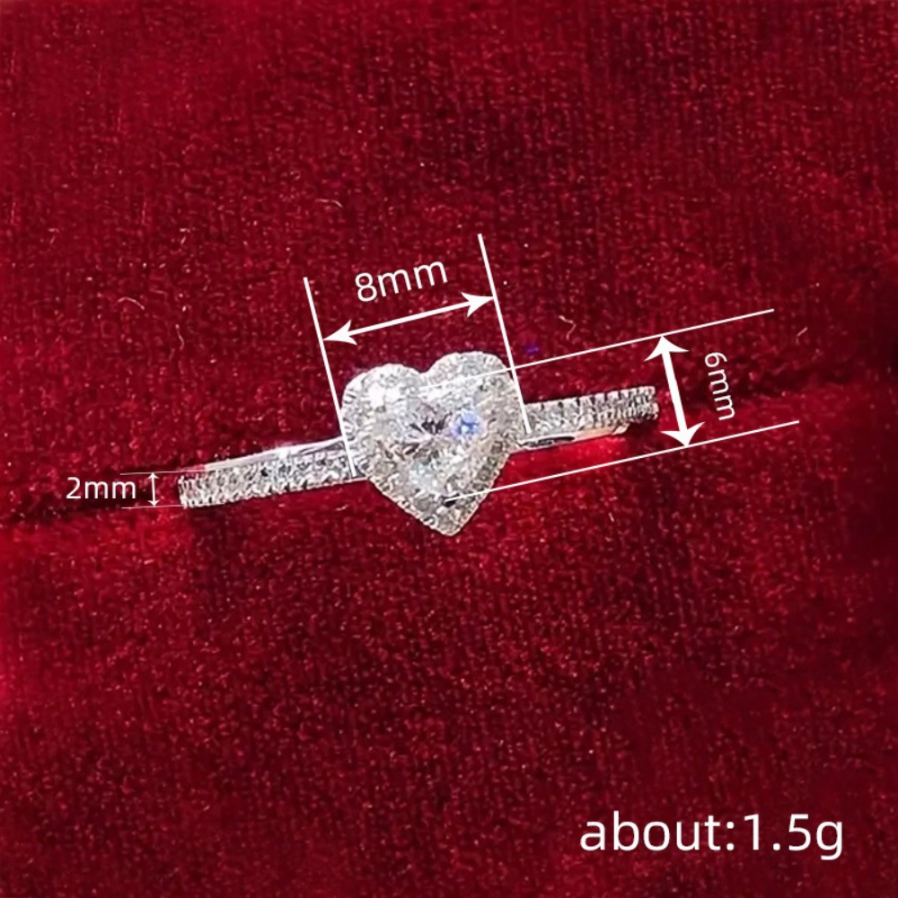 Delicate Heart Love Rings for Women Romantic Proposal Jewelry