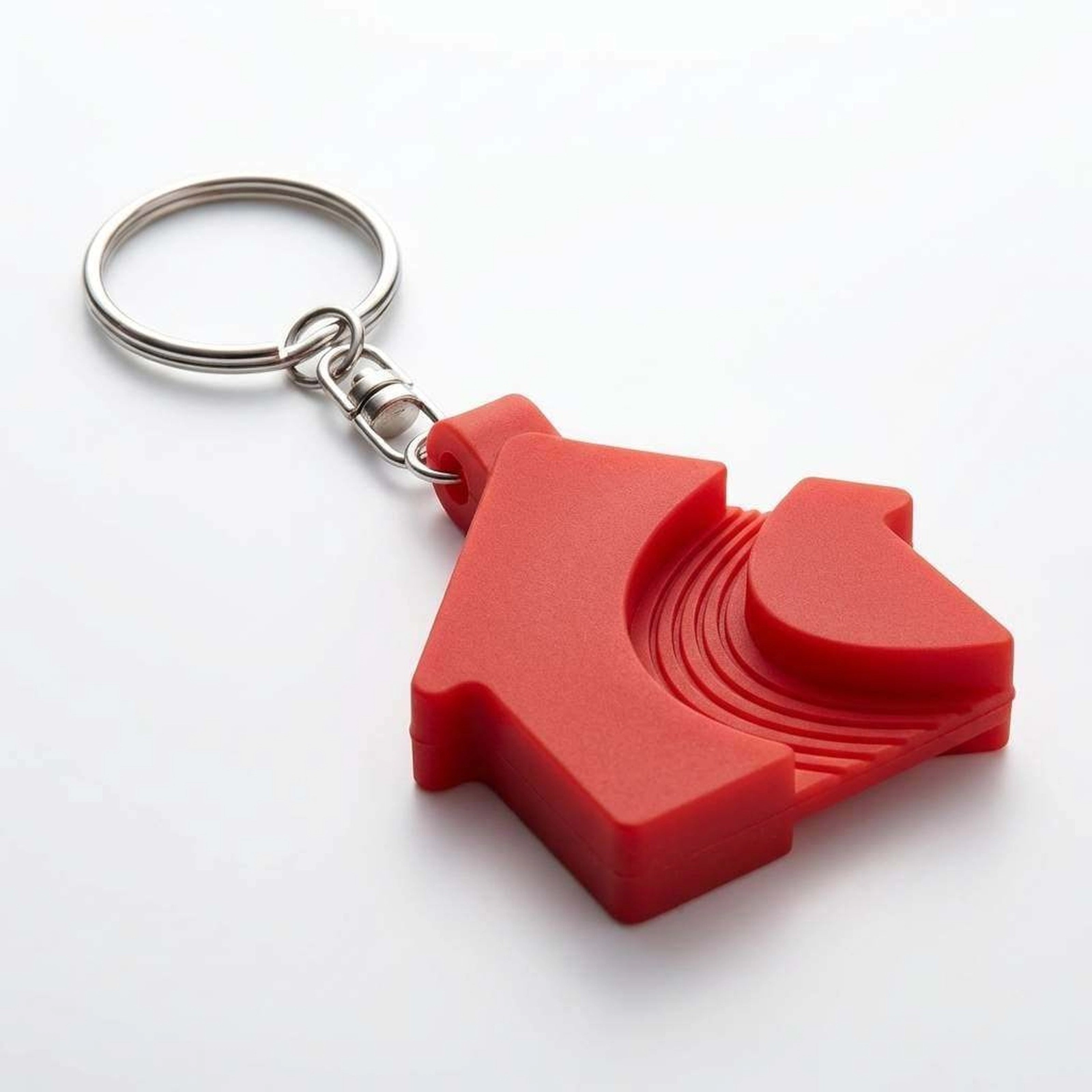SUGIFT Red House-Shaped Soft Silicone Keychain with Key Ring and Bag Charm for Keys Purses and Backpacks