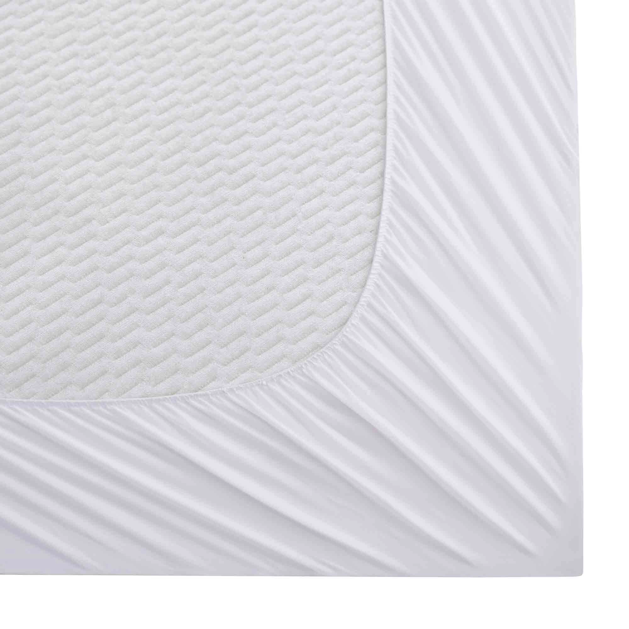 PEACE NEST Cooling Waterproof Mattress Pad with Deep Pocket Fitted Skirt Polyline Quilt