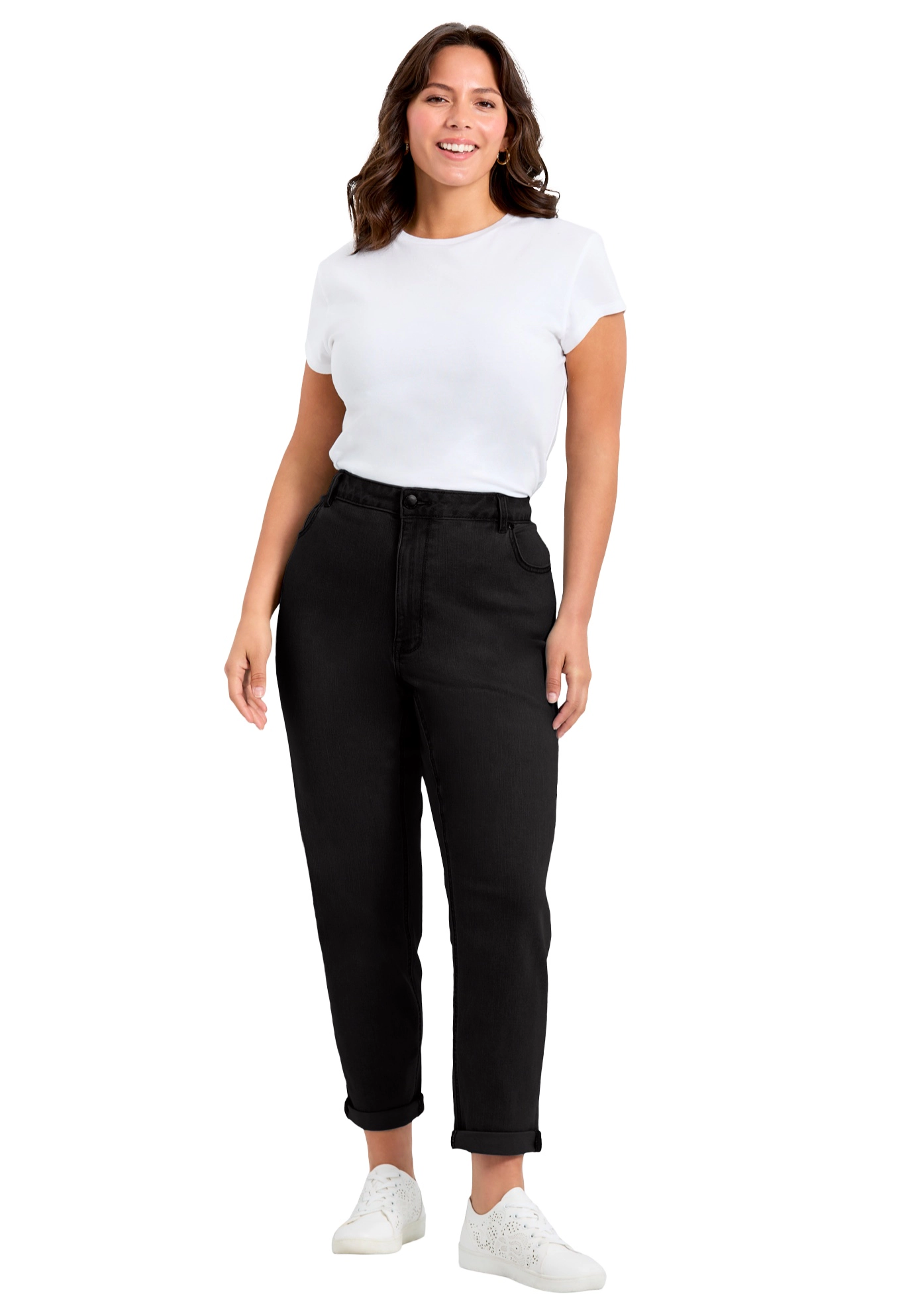 Avenue Women's Plus Denim Girlfriend Stretch Jean