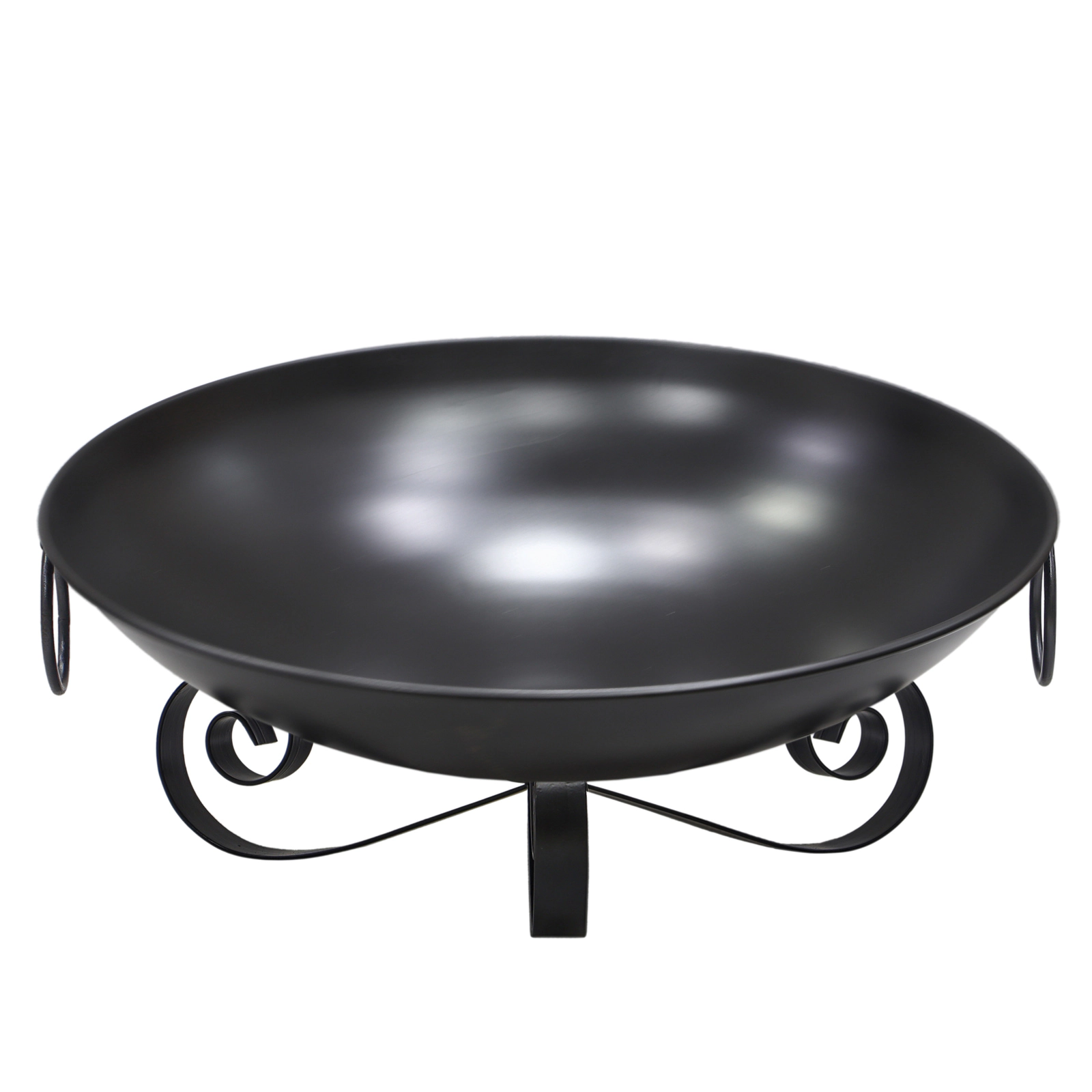 SUGIFT 24-Inch Wood-Burning Fire Pit Bowl with Carry Handles Black