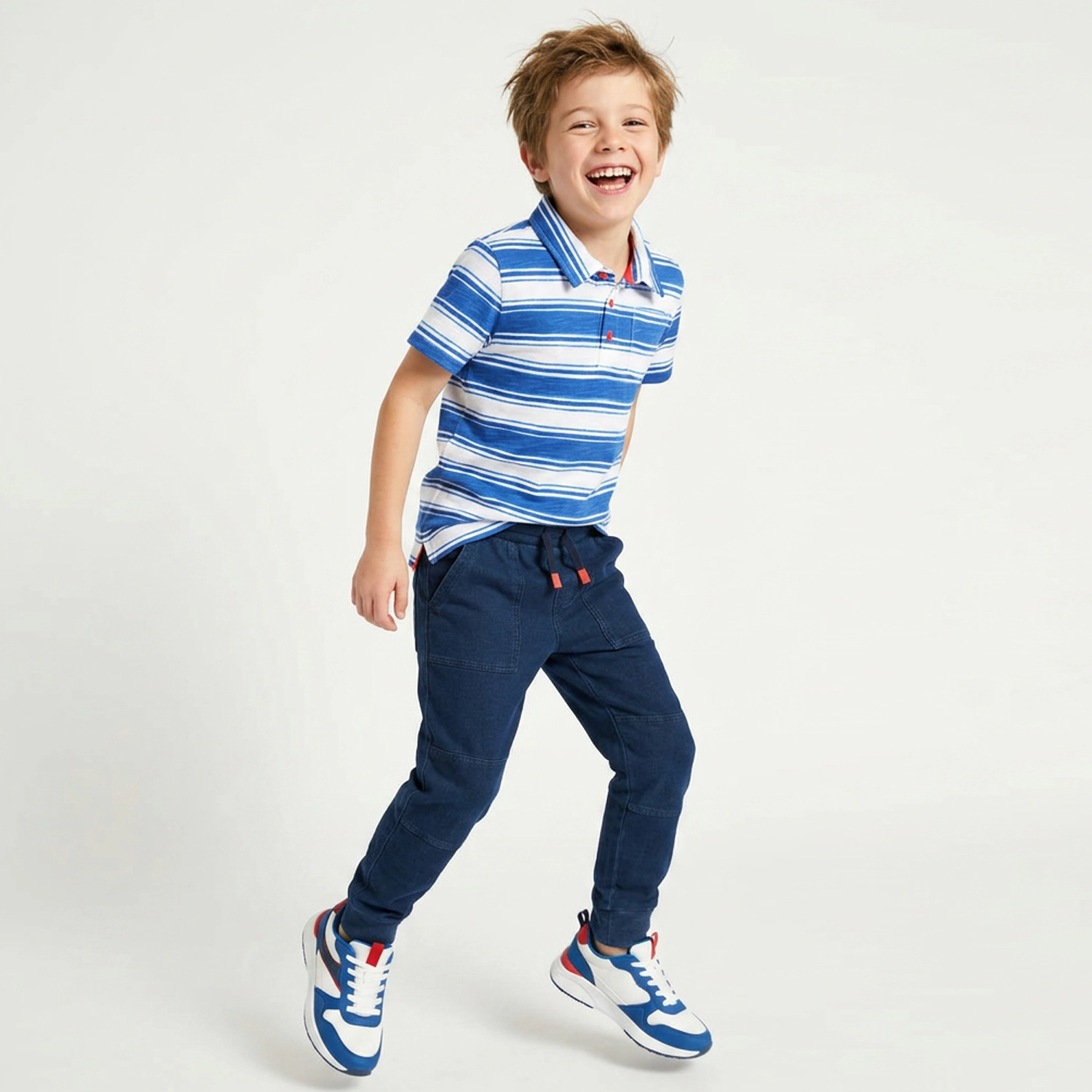Rockets of Awesome Striped Pocket Polo for Boys