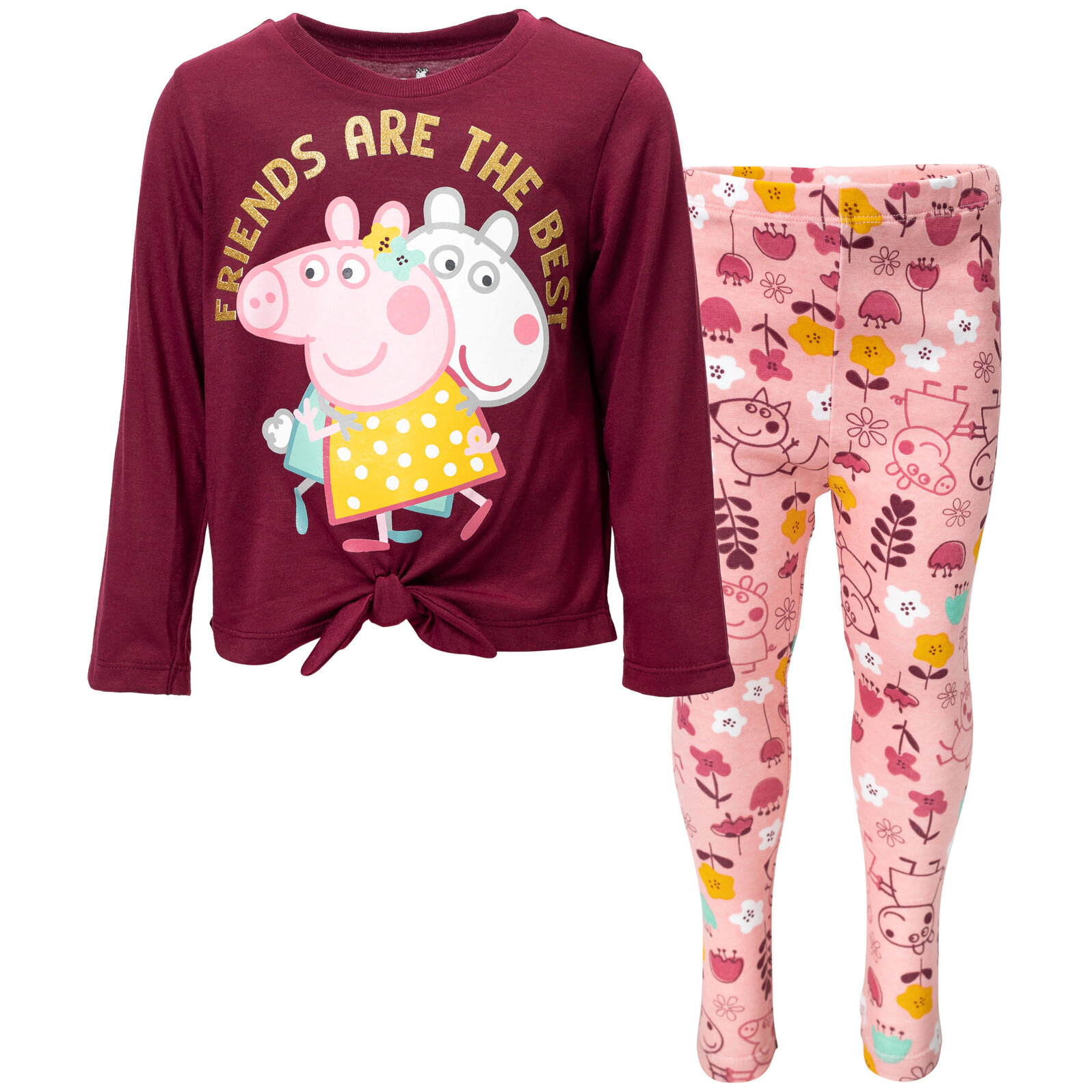 Peppa Pig Little Girls' Glitter 2-Piece Tee and Leggings Set