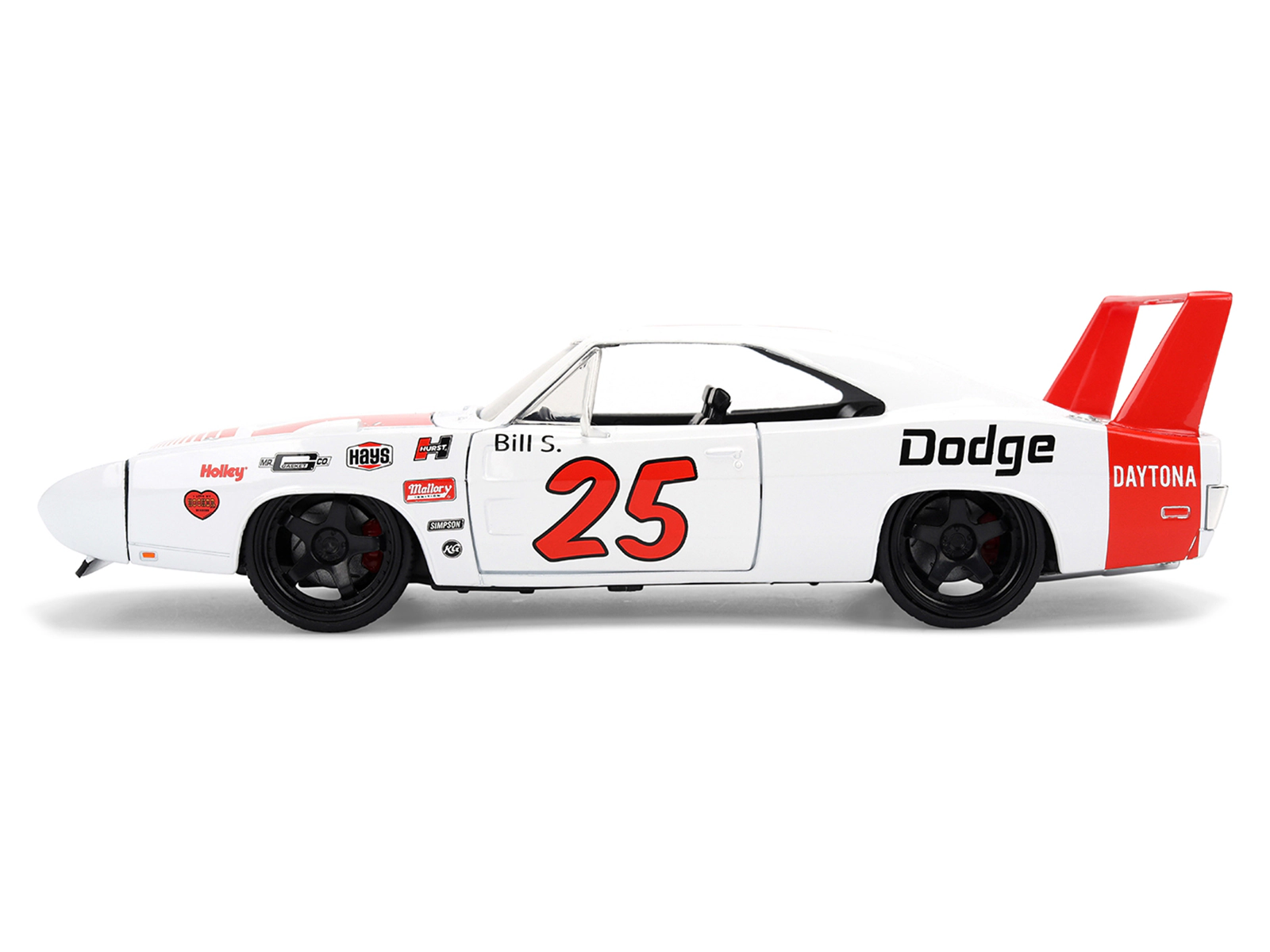 Jada 1969 Dodge Charger Daytona #25 White with Red Stripes "Bigtime Muscle" Series 1/24 Diecast Model Car by Jada