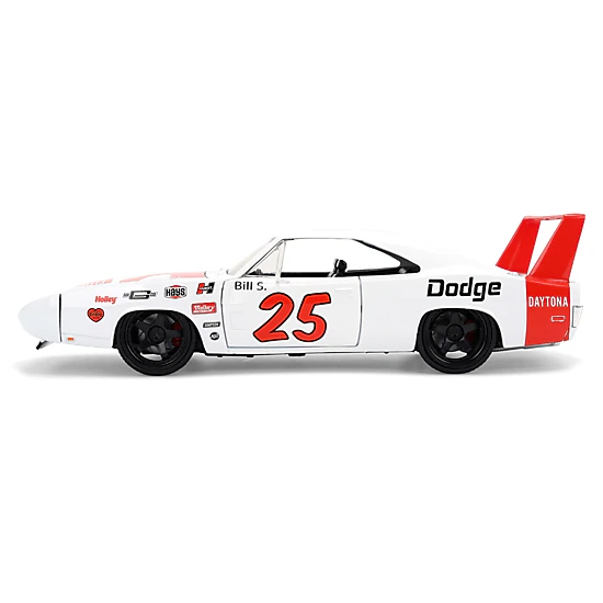 Jada 1969 Dodge Charger Daytona #25 White With Red Stripes "Bigtime Muscle" Series 1/24 Diecast Model Car By Jada
