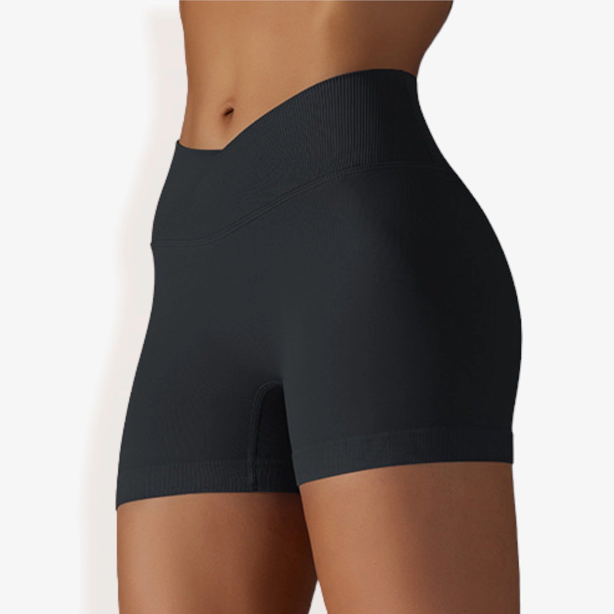 Anna-Kaci Women's High Waist Seamless Ribbed Biker Shorts