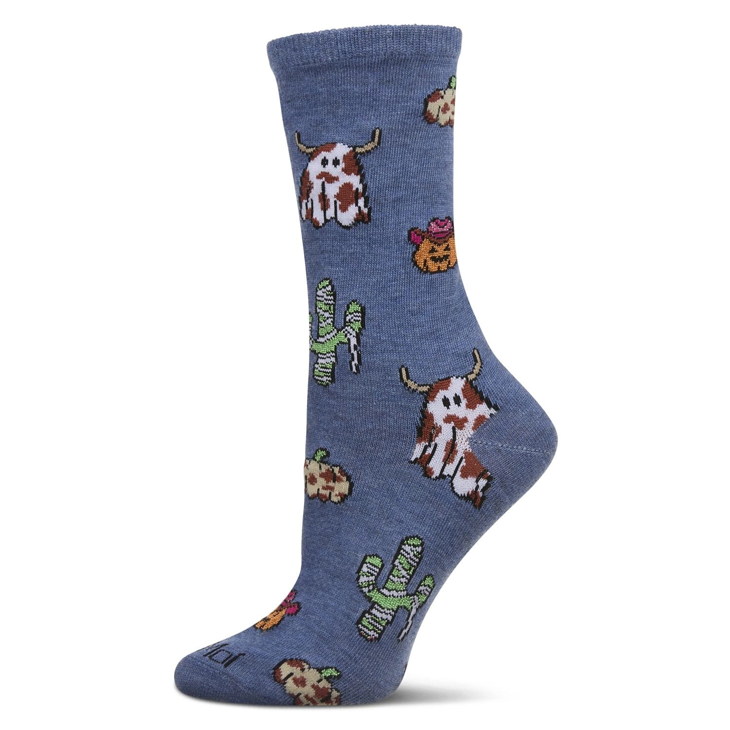MeMoi Women's Spooky Western Holiday Crew Socks