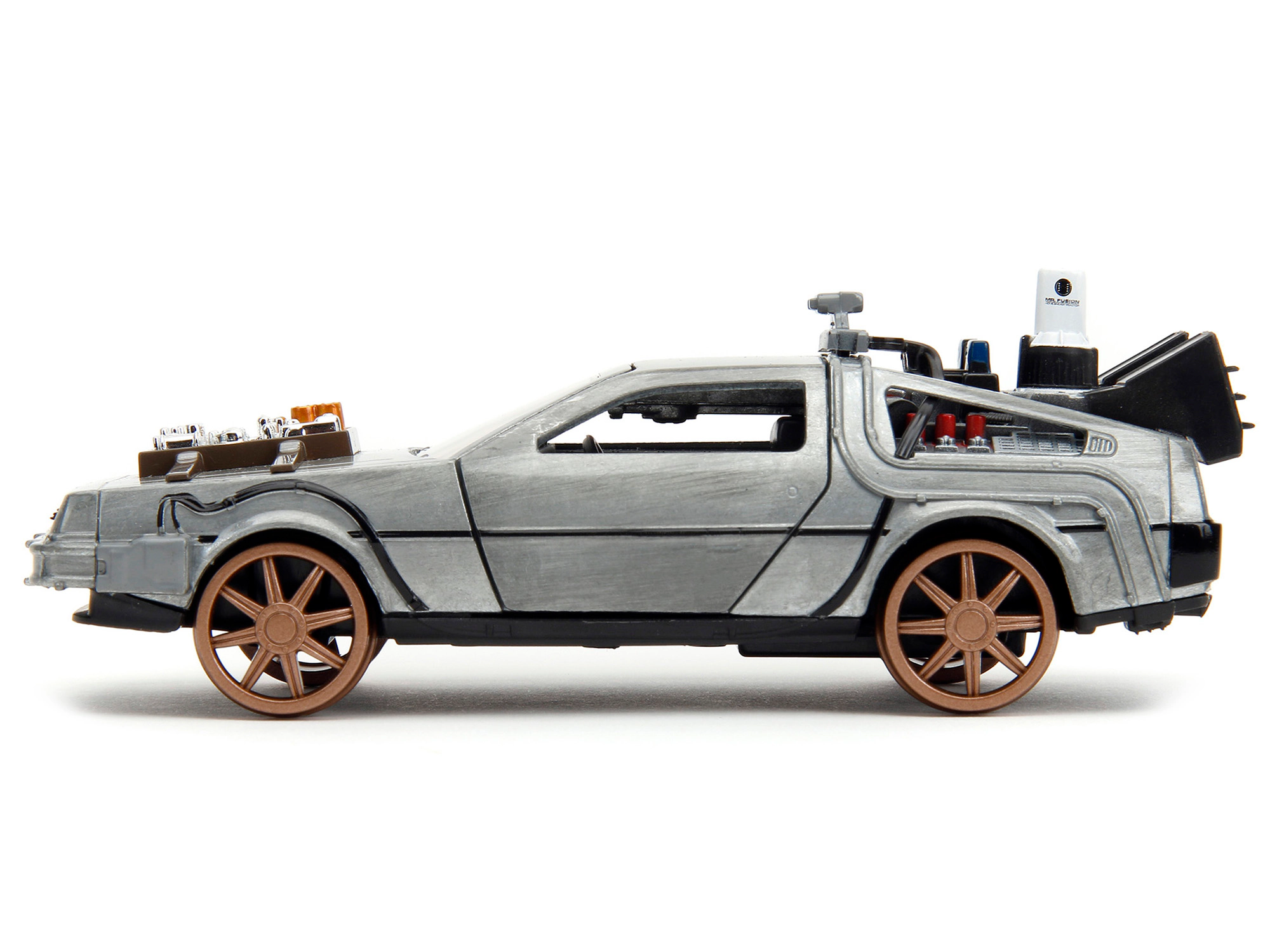 Jada Delorean Dmc (Time Machine) Brushed Metal Train Wheel Version "Back To The Future Part Iii" (1990) Movie