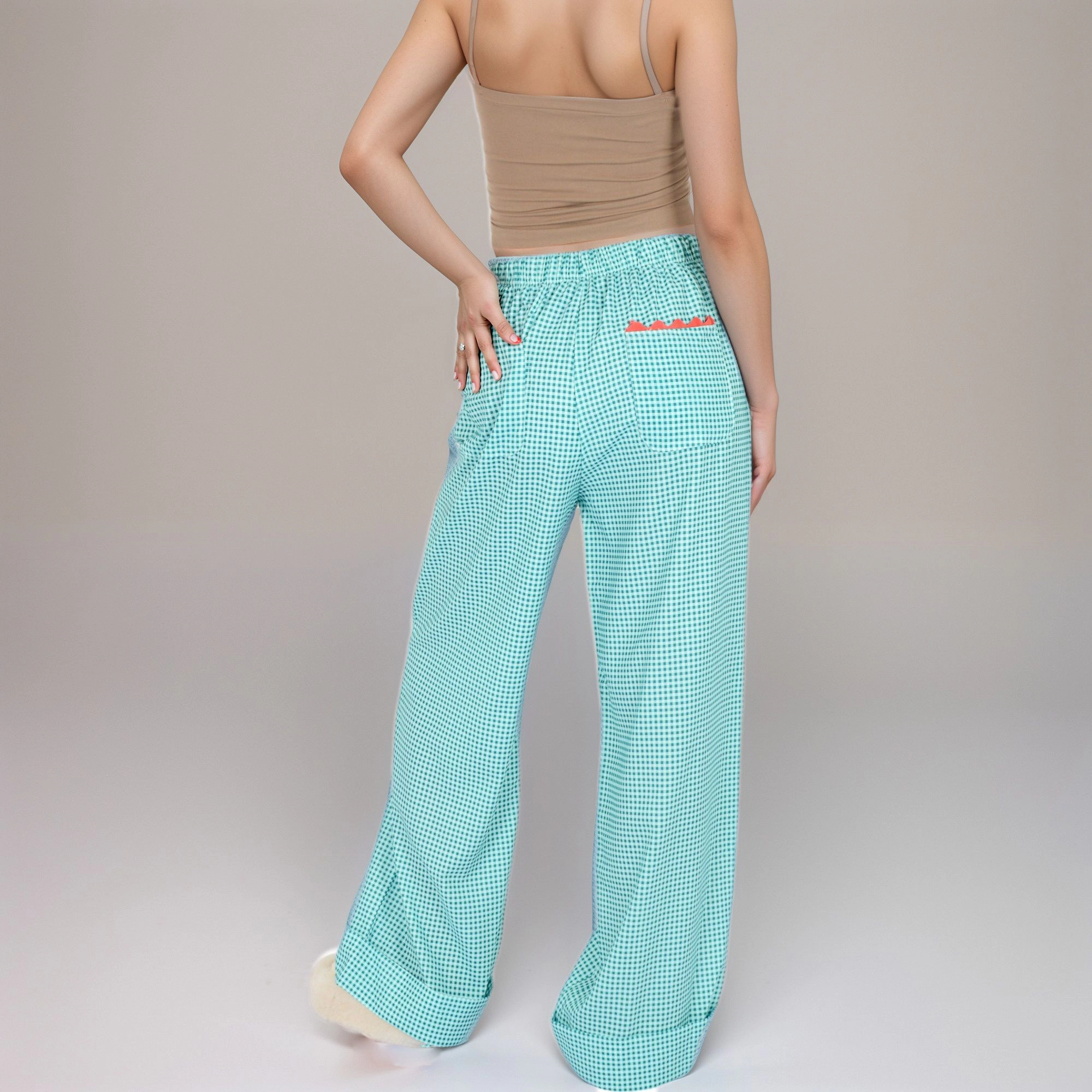 Anna-Kaci Women's Vertical Red Stripe Wide Leg Pants with Waistband and Full-Length Flowing Silhouette