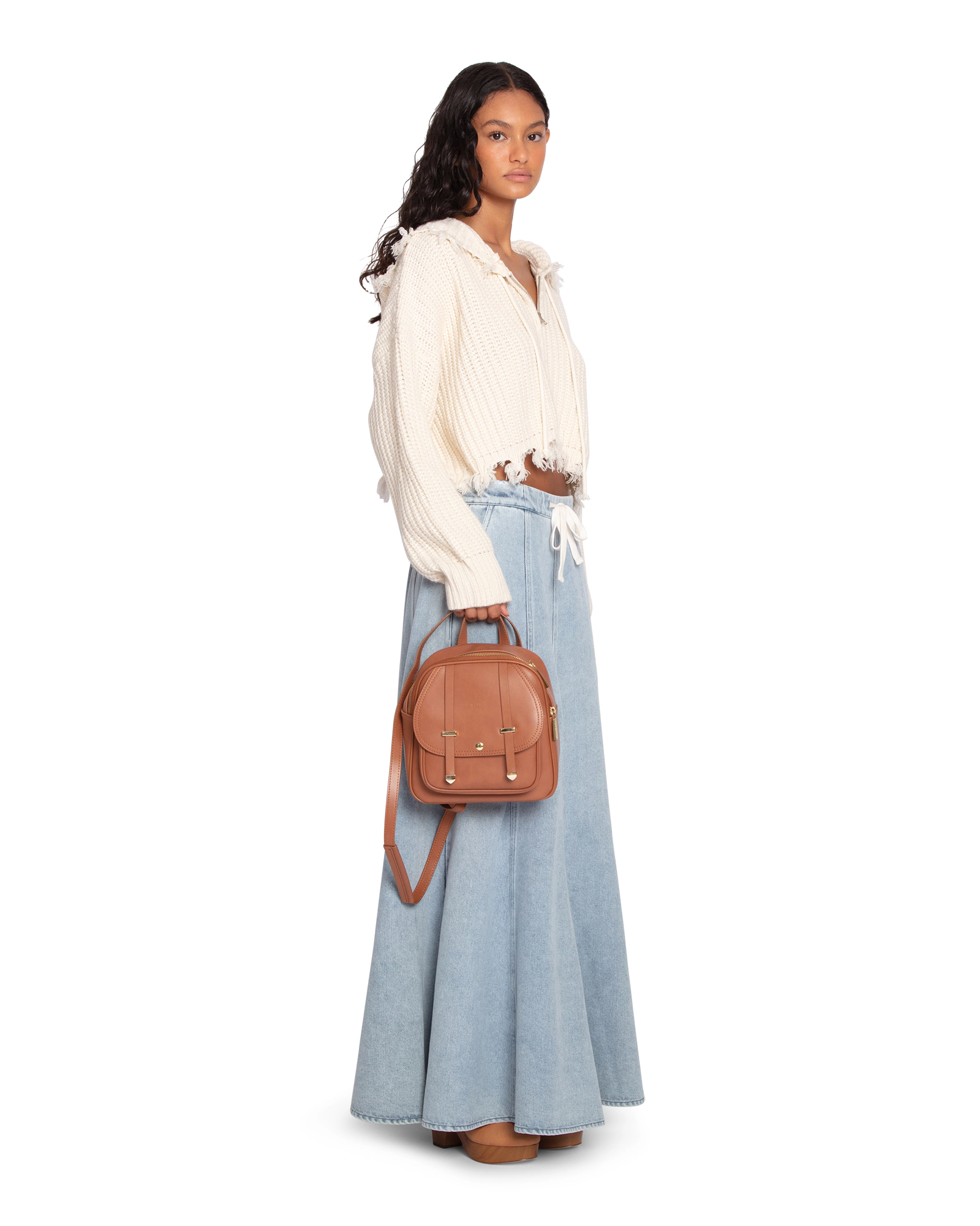 Belle & Bloom Womens Bold Love Denim Maxi Skirt