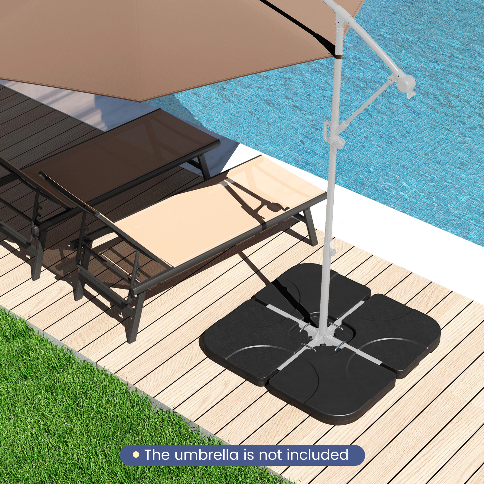 Hivvago 20 Inch Patio Offset Water Filled Plate Umbrella Base Sand