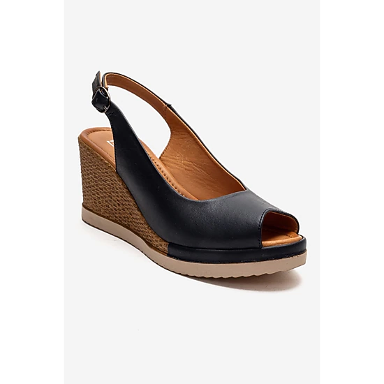 Forever & Always Womens Helina Leather Wedge Sandals