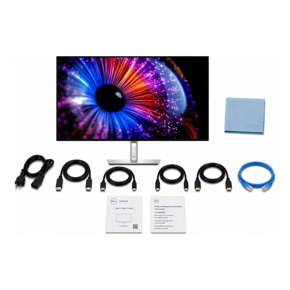 Dell U2724D UltraSharp 27 Monitor - DisplayPort Cable + ZoomSpeed HDMI Cable + ZoomSpeed Ethernet Cable