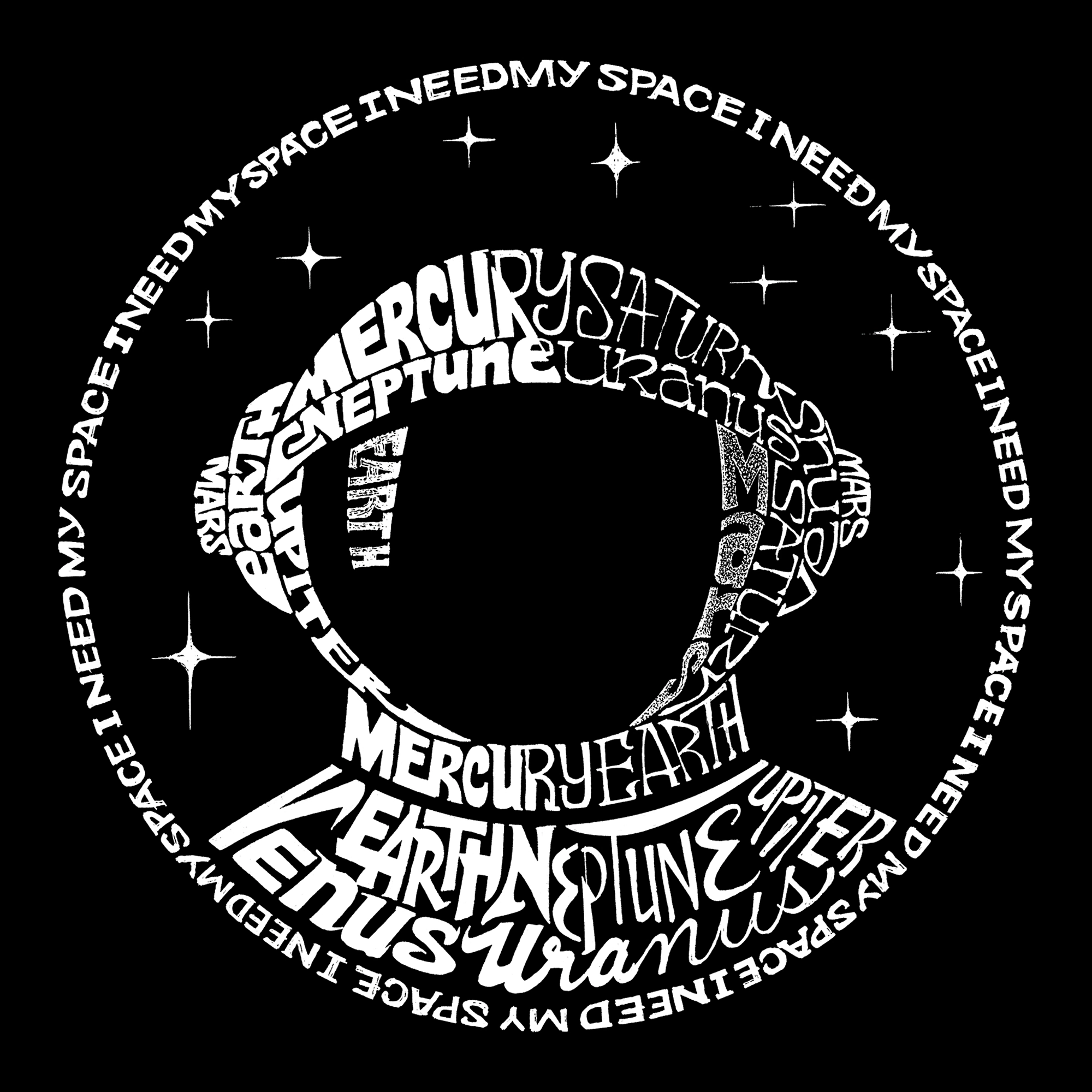 LA Pop Art Men's Word T-Shirt - I Need My Space Astronaut