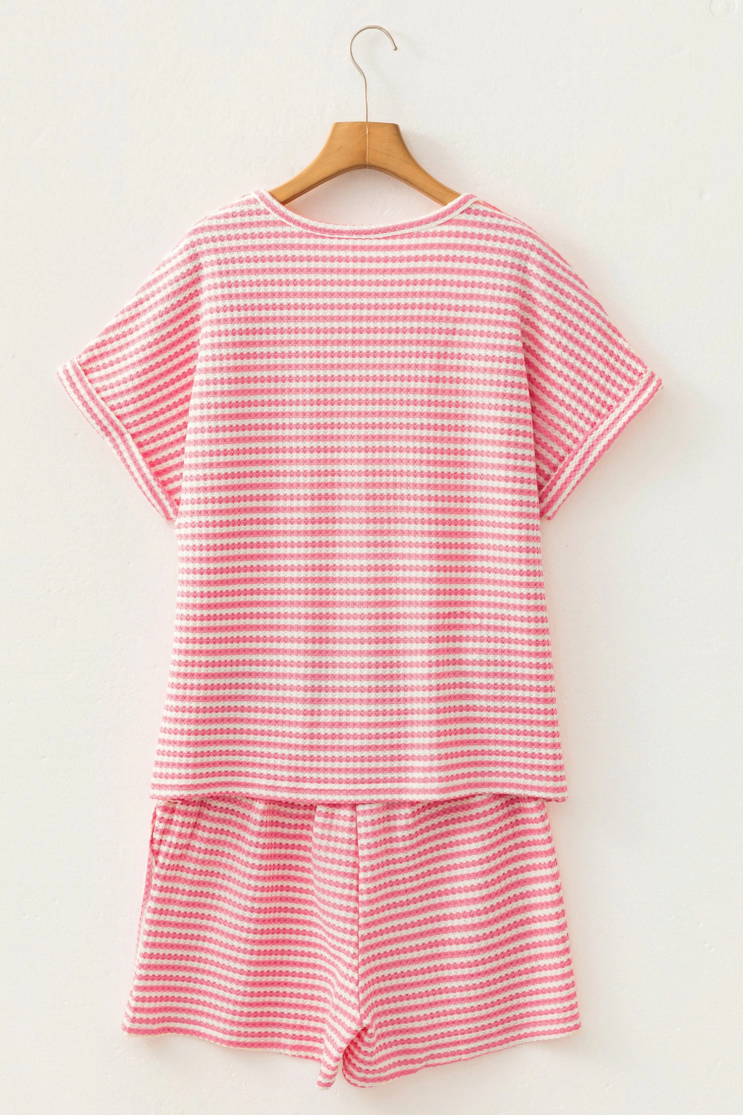 Threaded Pear Womens Selena Knit Short 2-Piece Set - Pink