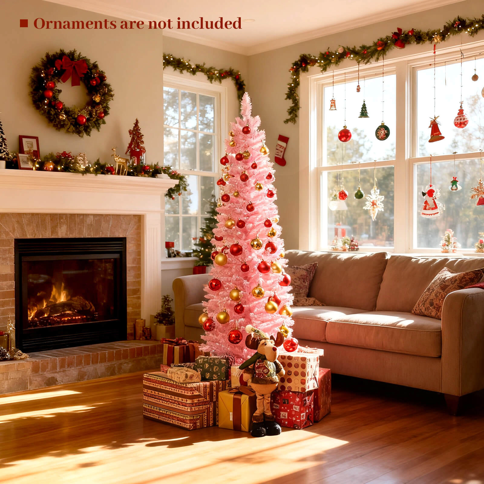 Costway 5/6 FT Artificial Christmas Tree with 328/460 Branch Tips