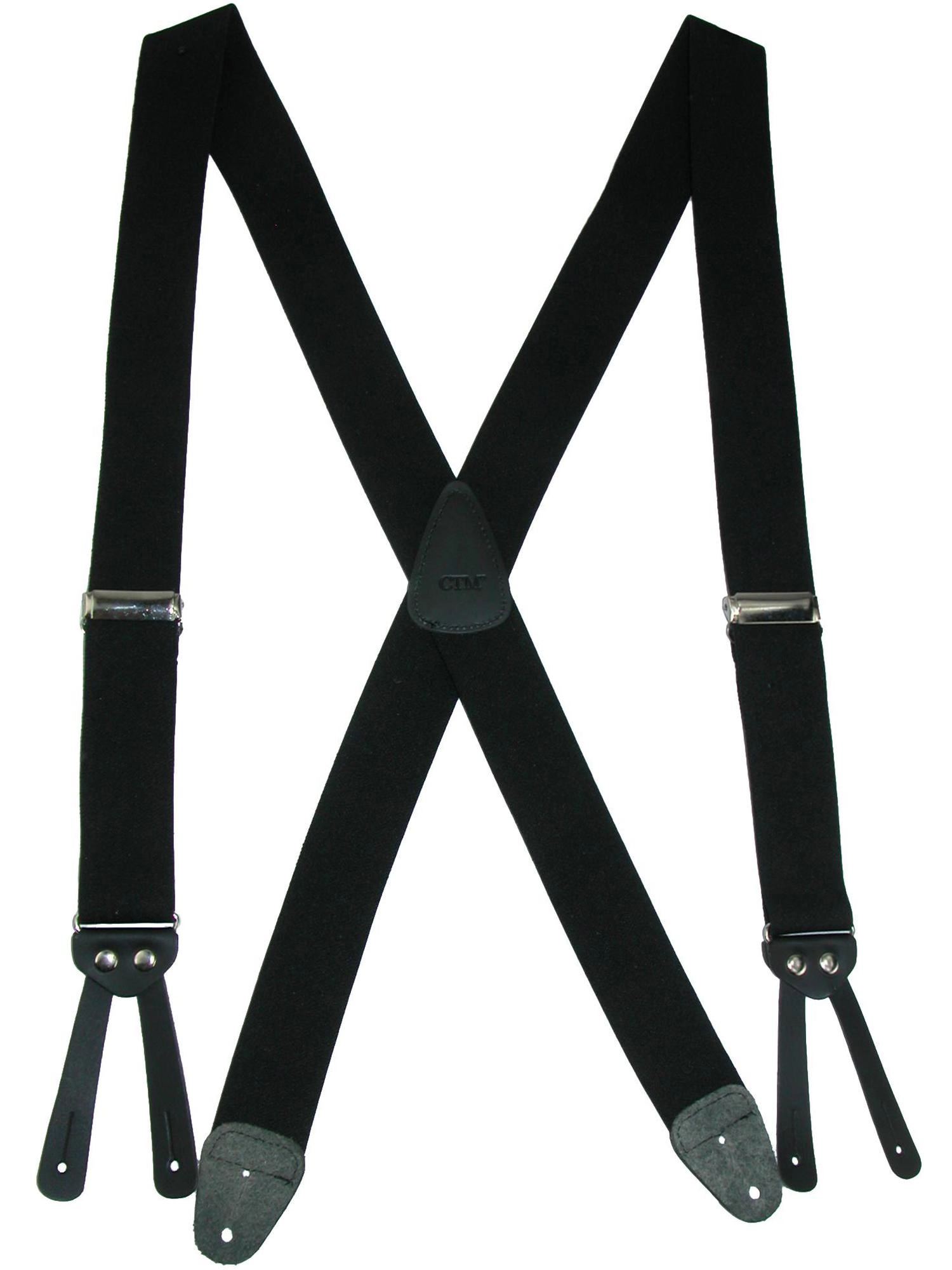 CTM® Men's Elastic Basic X-Back Button-End Suspenders