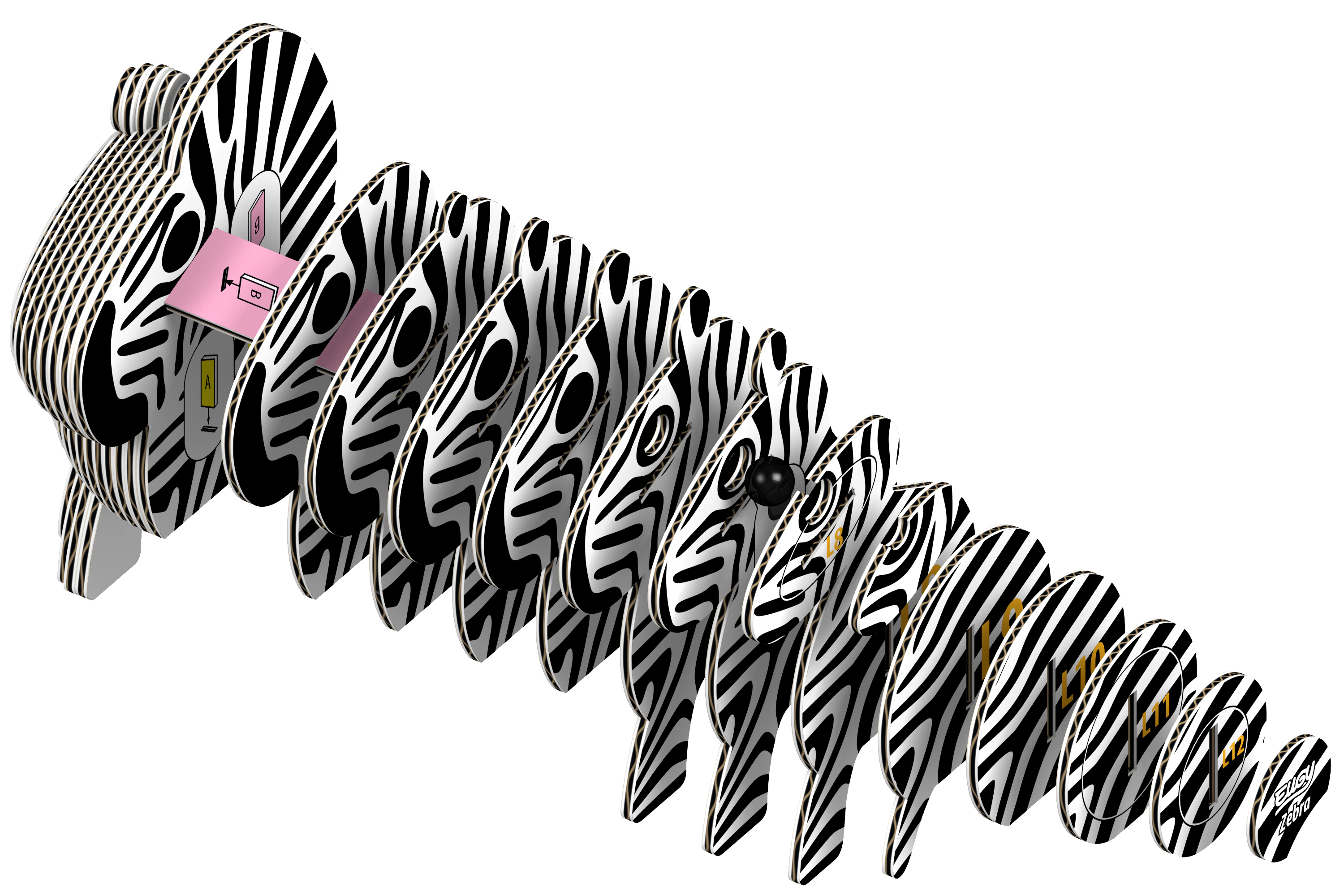 EUGY Zebra 3D Puzzle - contains 26 puzzle pieces