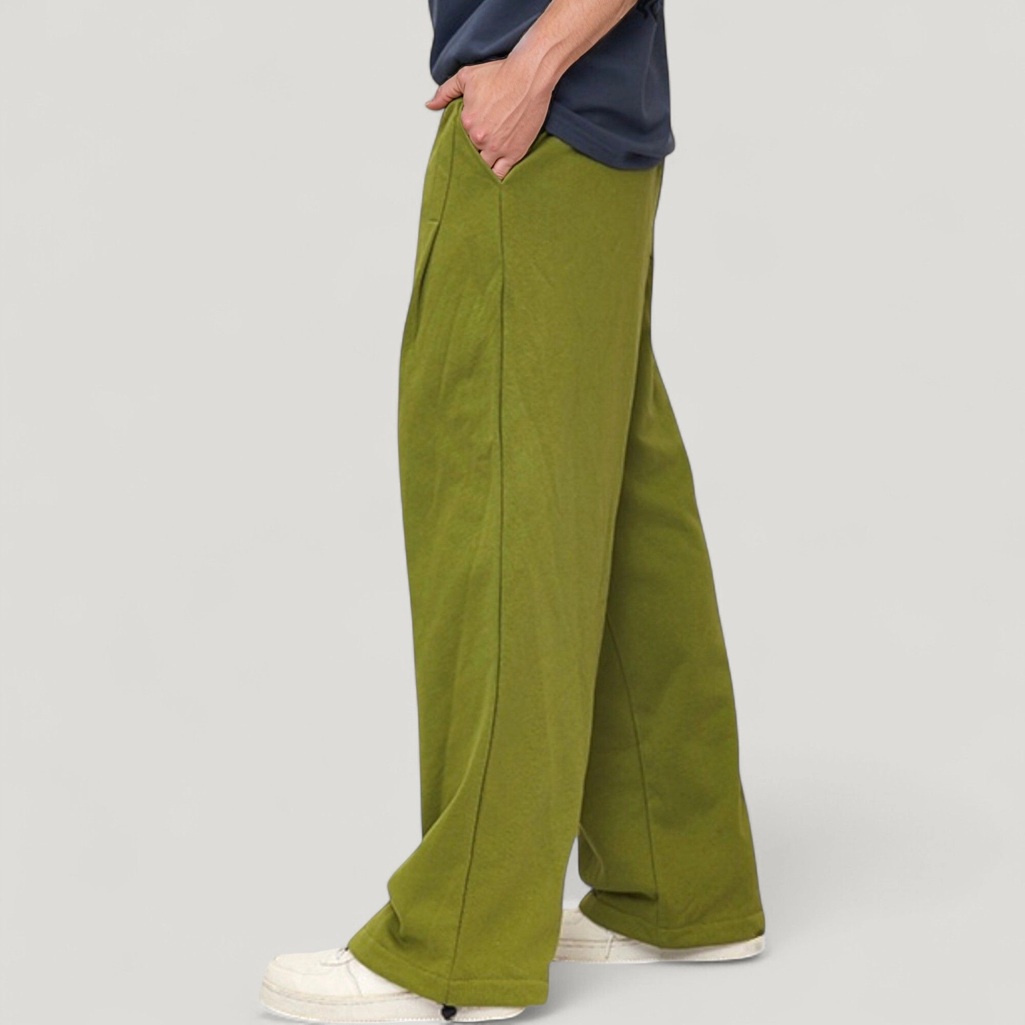 Anna-Kaci Men's Drawstring Waist Relaxed Fit Wide-Leg Casual Sweatpants