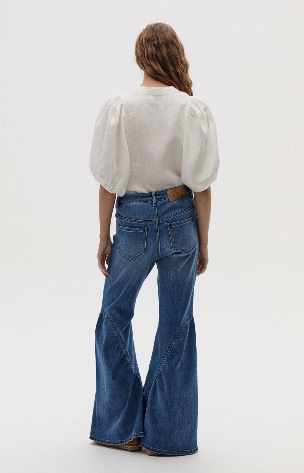 Lanhtropy Boho High-Waisted Wide Flare Denim Pants