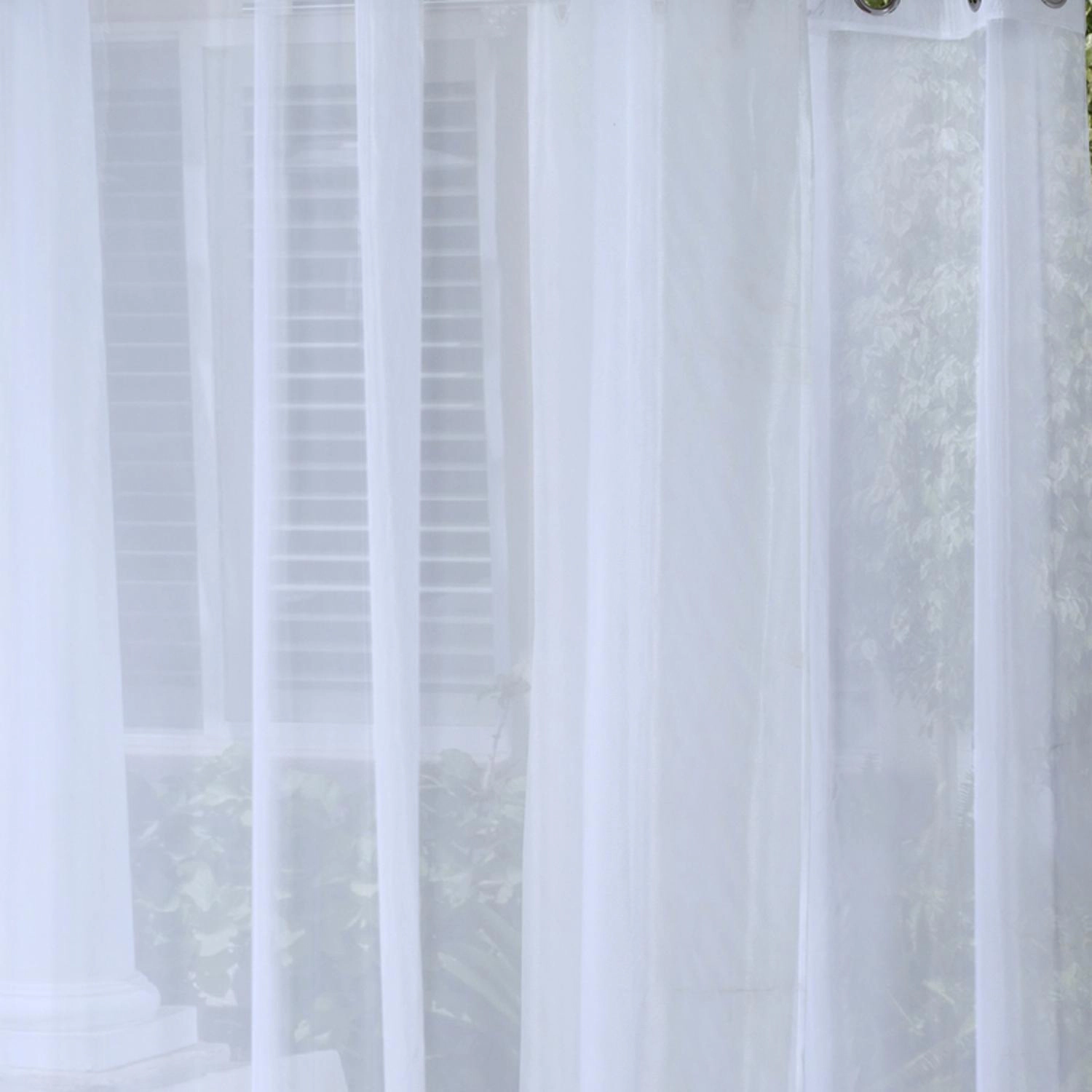 Commonwealth NO SEEM Curtain Grommet Top Panel 8 Matt Silver Grommets - 50x96" - White