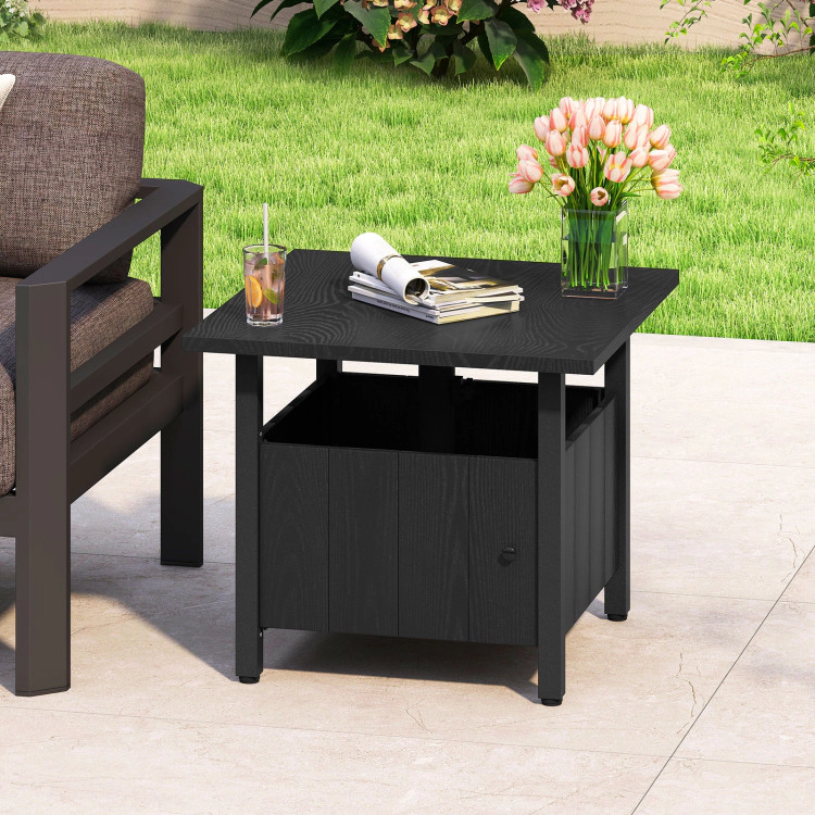 Hivvago Outdoor Side Table With 1.89" Umbrella Hole Patio Umbrella Table Base Stand