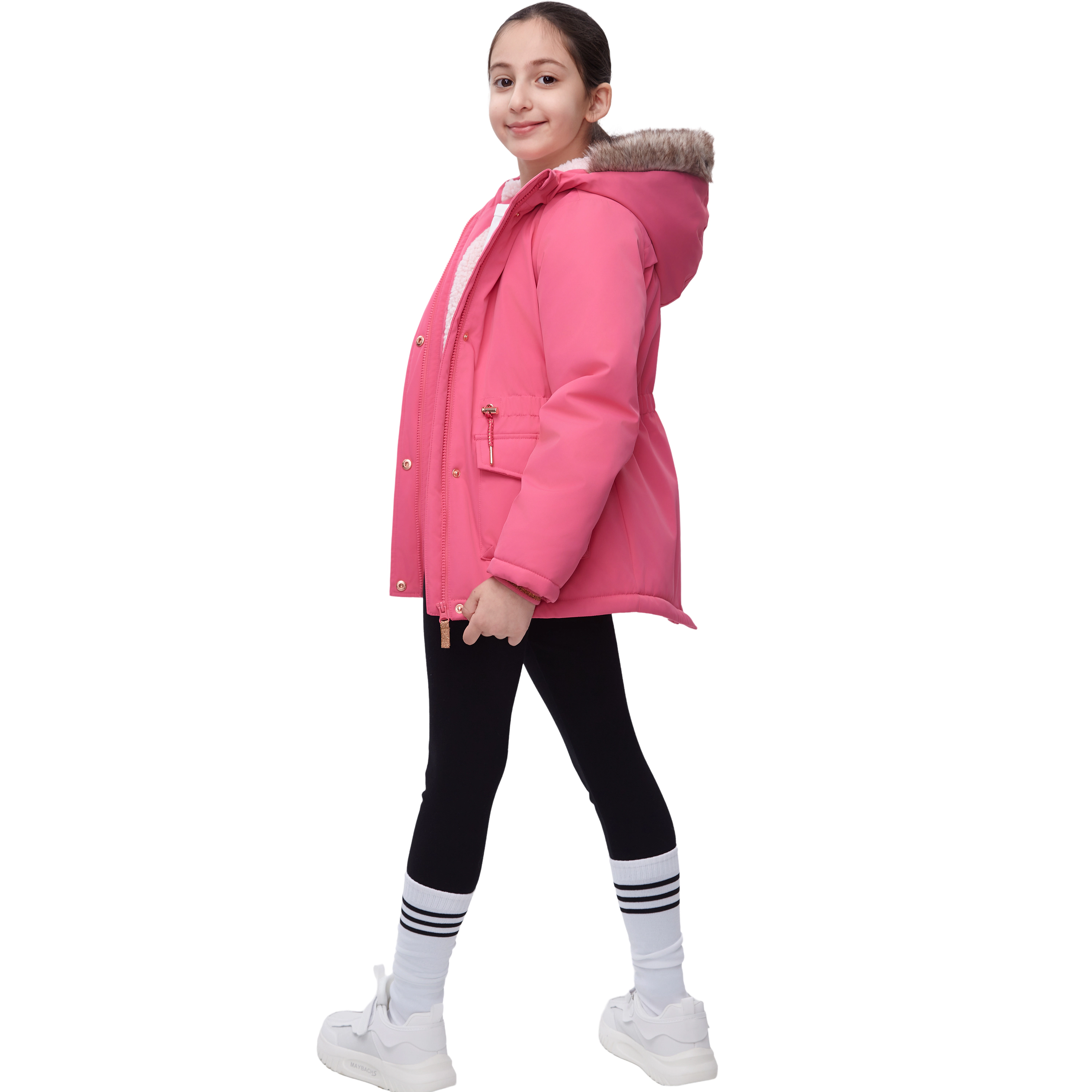 Rokka&Rolla Little & Big Kid Girls Mid-Length Fleece Lined Parka