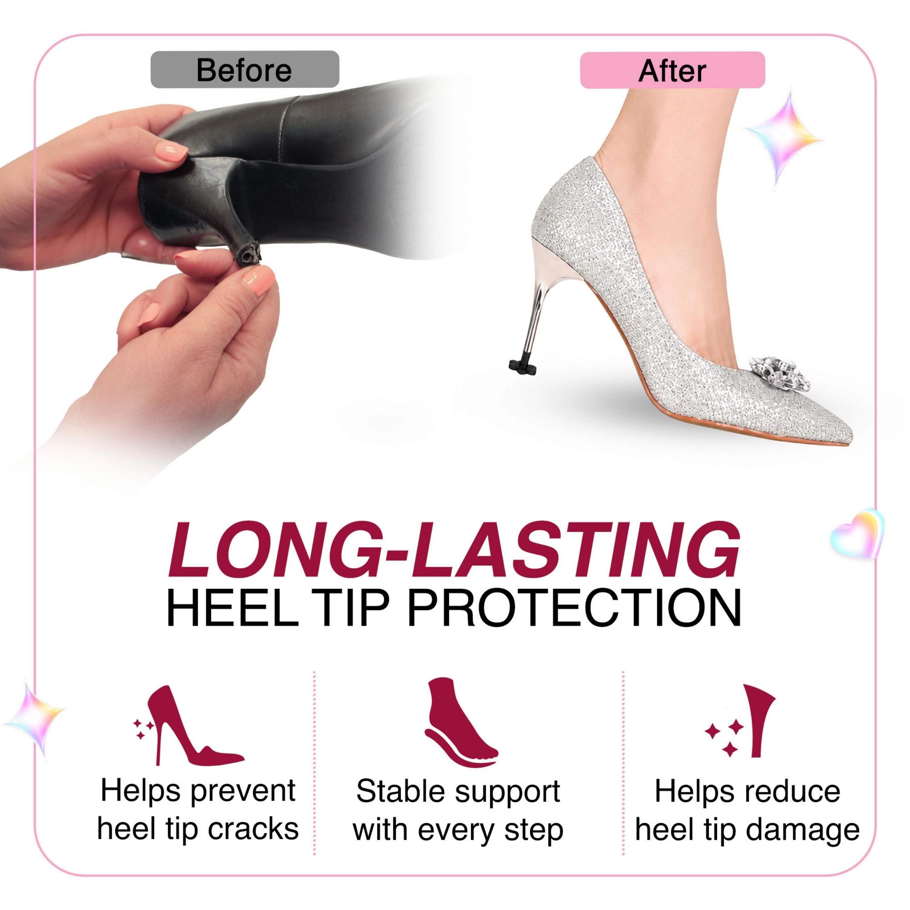 LECHERY Women's 3 Pairs Flower Heel Protectors