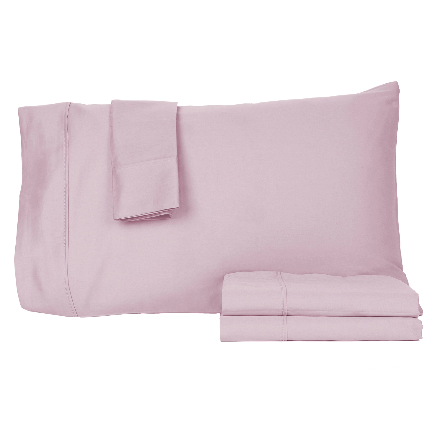 Castle Hill Premium Lightweight Thread Count Cotton Sateen 4 Pieces Sheet Set Queen Lavander