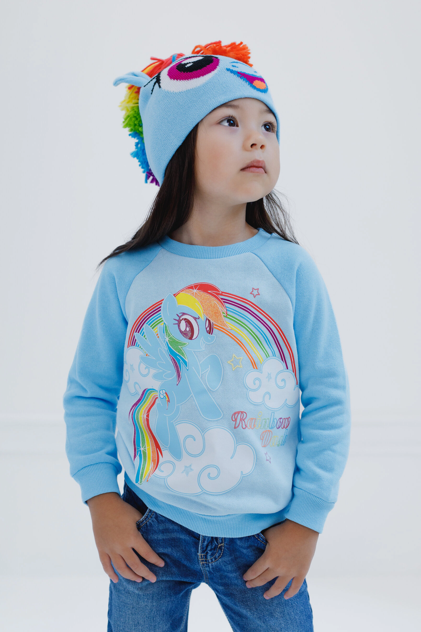 My Little Pony Rainbow Dash Girls' Cosplay Fleece 2-Piece Sweatshirt and Hat Set