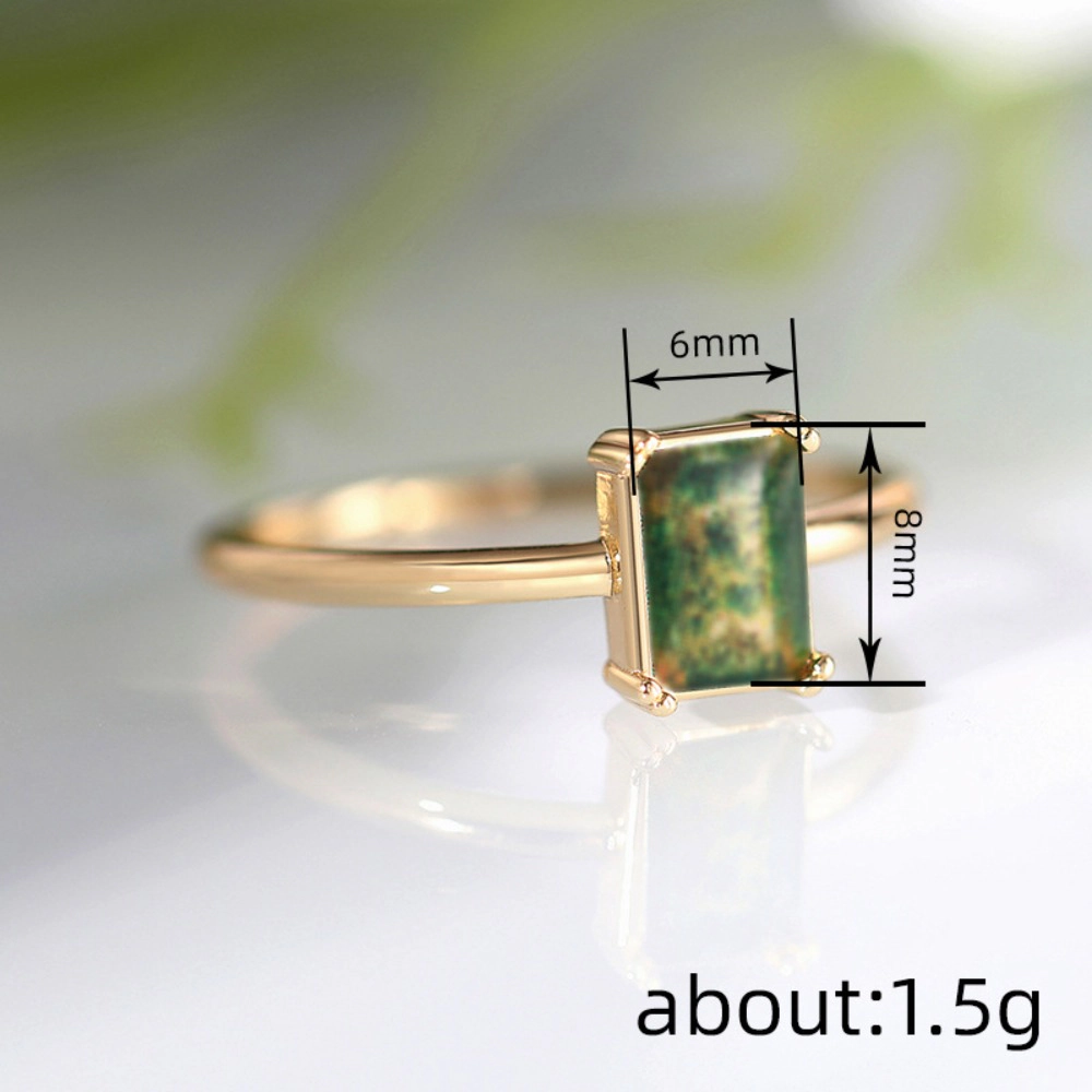 18K Gold Plated Elegant Jewelry with Unique Dark Green Inlay