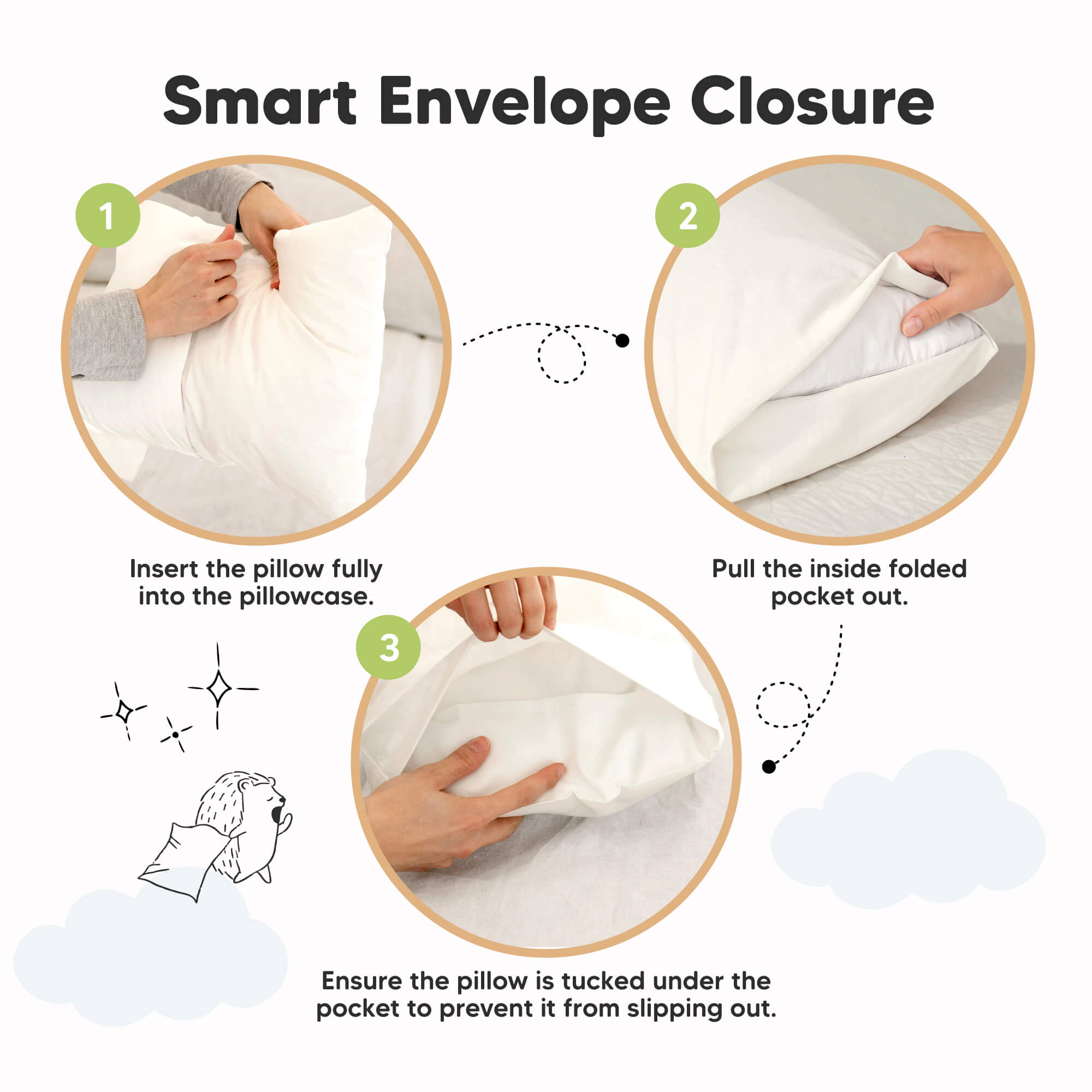 KeaBabies 2-Pack My Little Dreamy [Protect+] Waterproof Pillowcase