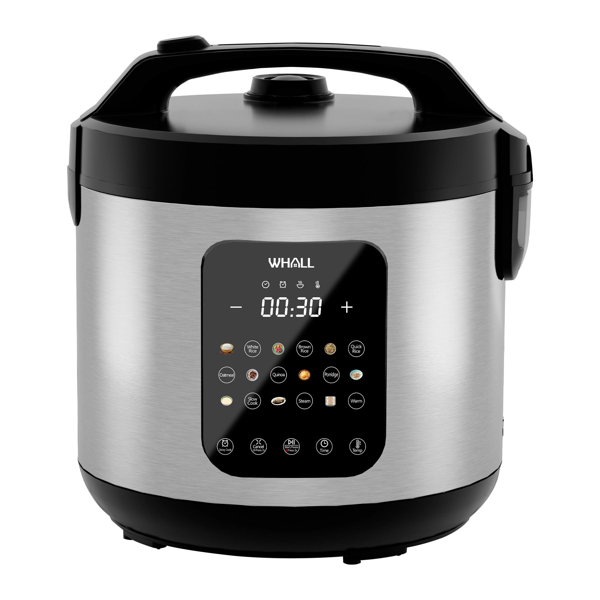 WHALL Digital Multi‑Cooker, 5‑Quart 9‑in‑1 Rice Cooker with Slow Cook, Steam, Oatmeal, Quinoa, Porridge, Delay Timer & A