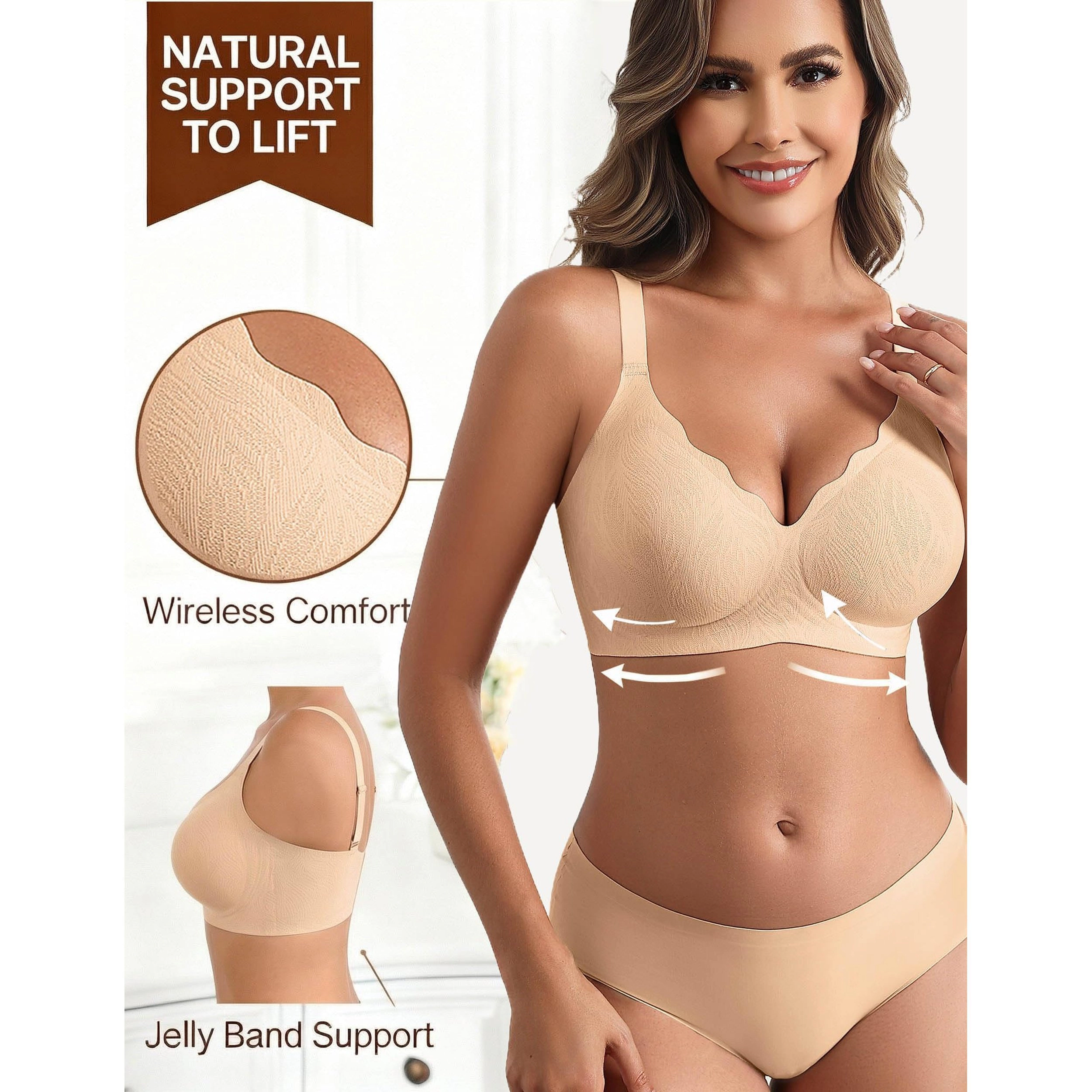 Avidlove Women's Seamless Wireless Full Coverage Lace Bra