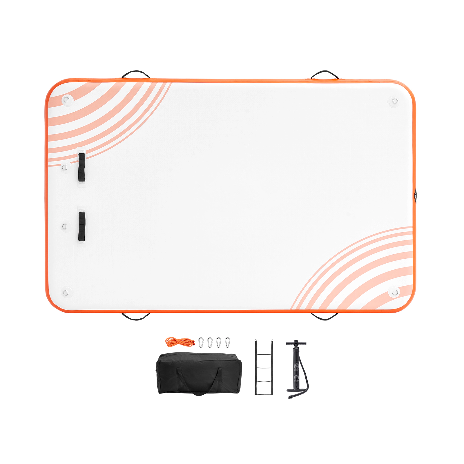 HONGGE Inflatable Floating Dock Inflatable Dock Platform Non-Slip Water Floating Dock Mat with Portable Carrying Bag &
