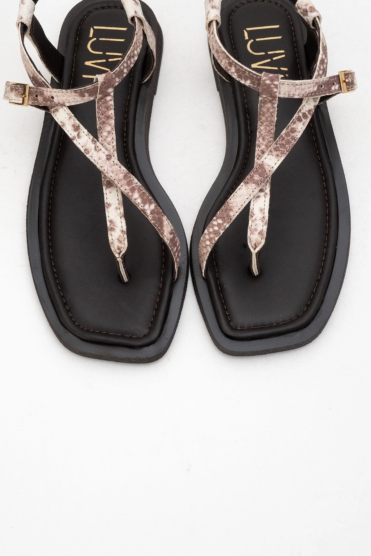 Forever & Always Womens Morgana Leather Thong Sandals