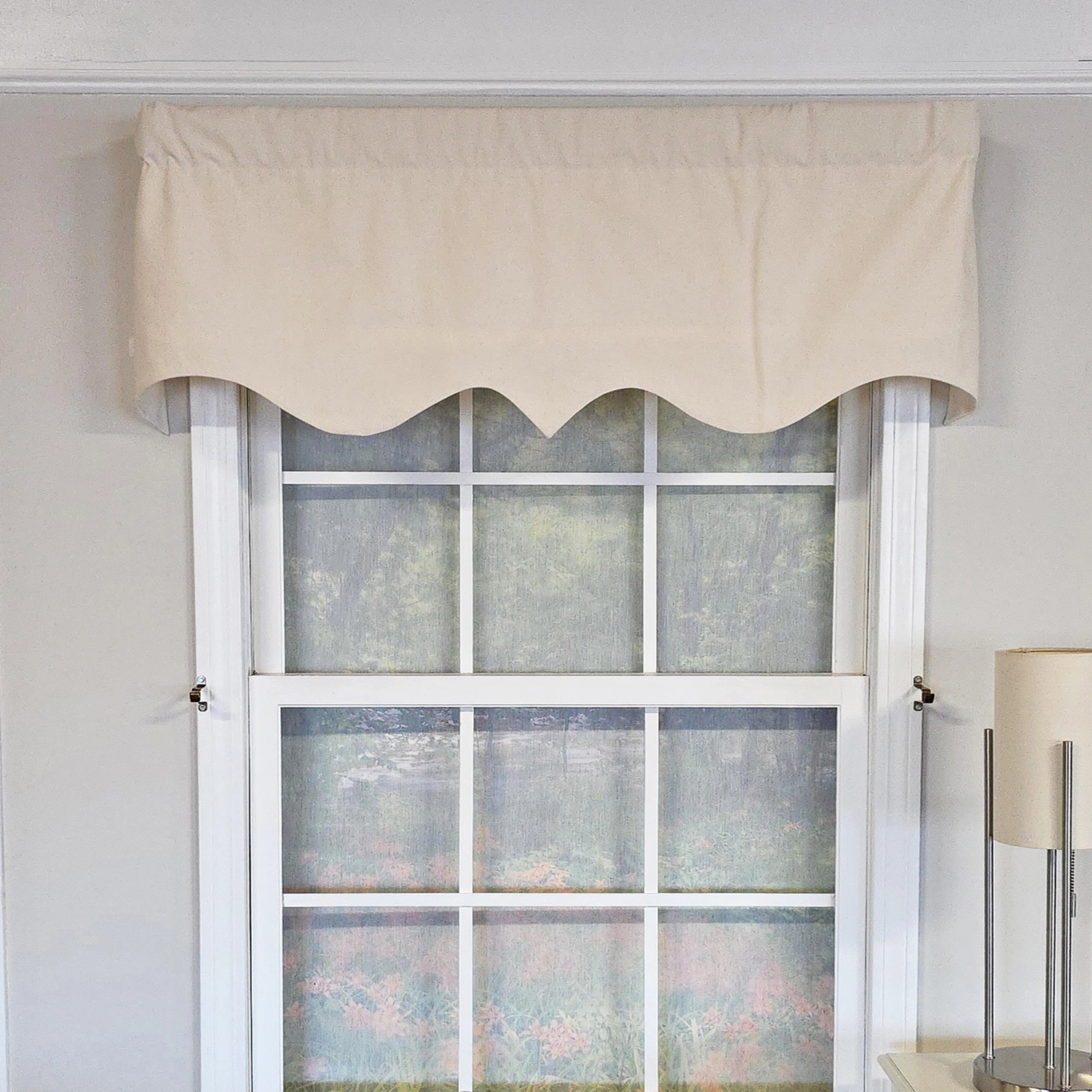 RLF Home Soft Duck  Regal 100% Cotton Rod Pocket Lined  Window Valance 50" x 17" Natural