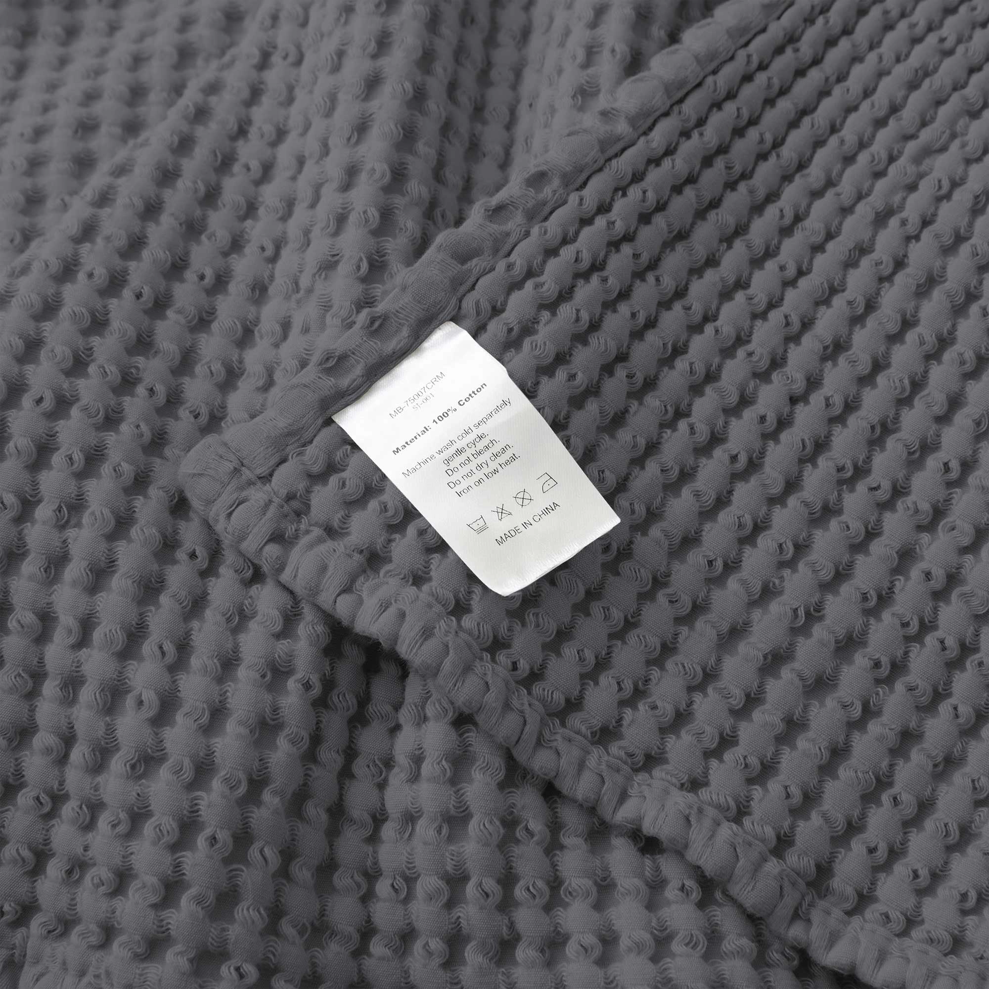 PEACENEST Cotton Waffle Blanket Soft Breathable Bed