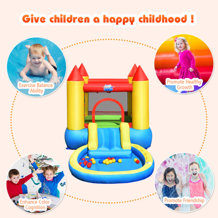 Hivvago Inflatable Kids Slide Bounce House with 550w Blower