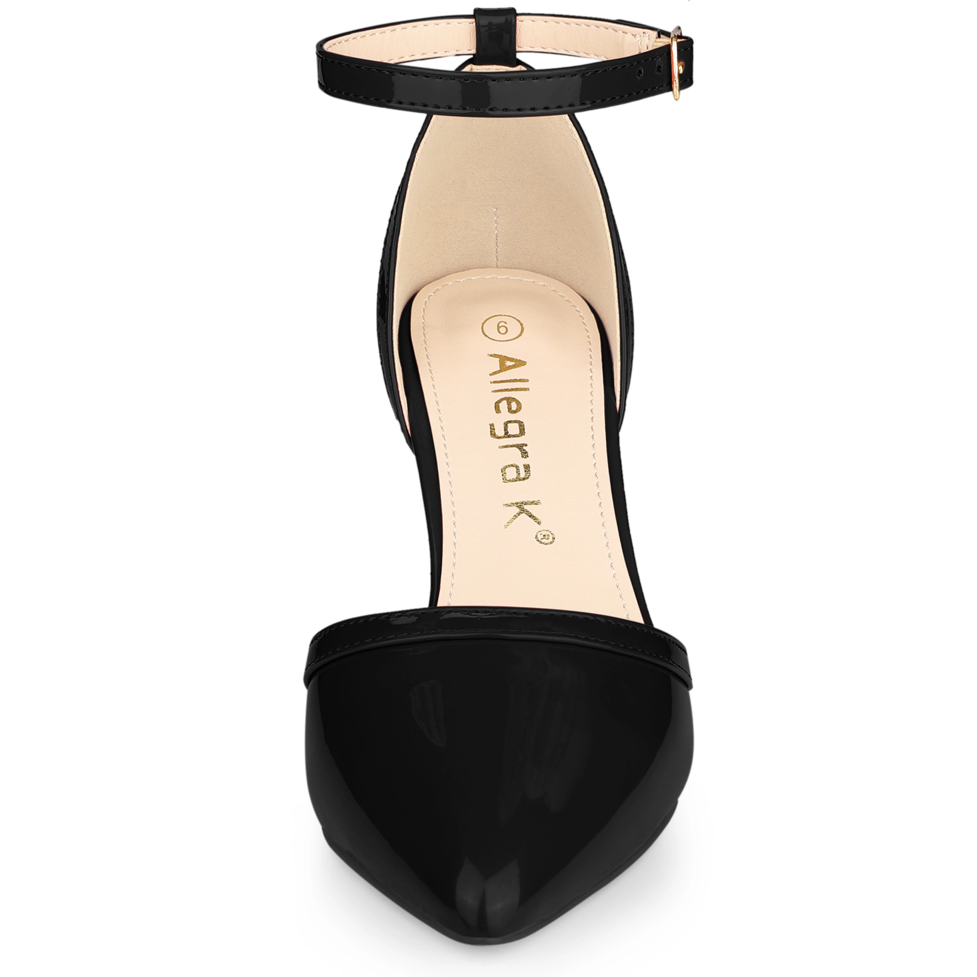 BLISSFUL STEP Women Pointed Toe Stiletto High Heel Ankle Strap Wedding Pumps