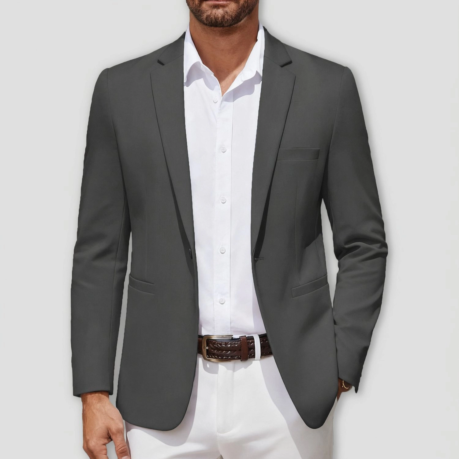 COOFANDY Mens Notched Lapel Blazer Jacket Long Sleeve Slim Fit Casual Sport Coat