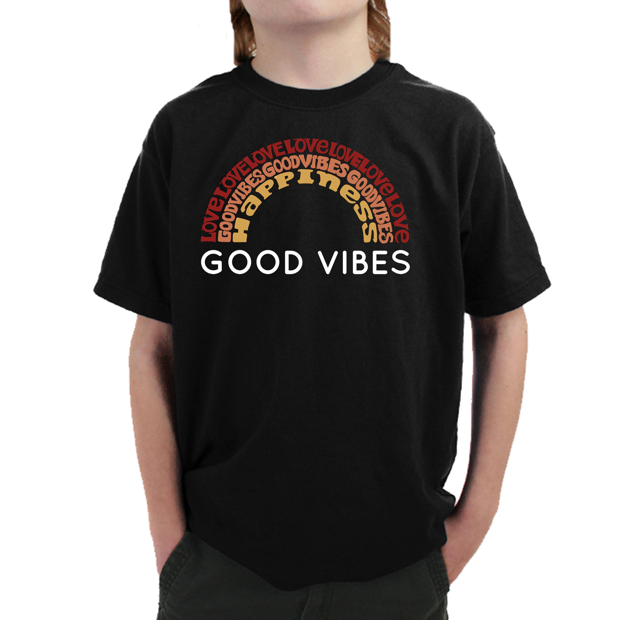 LA Pop Art Boy's Word T-Shirt - Good Vibes