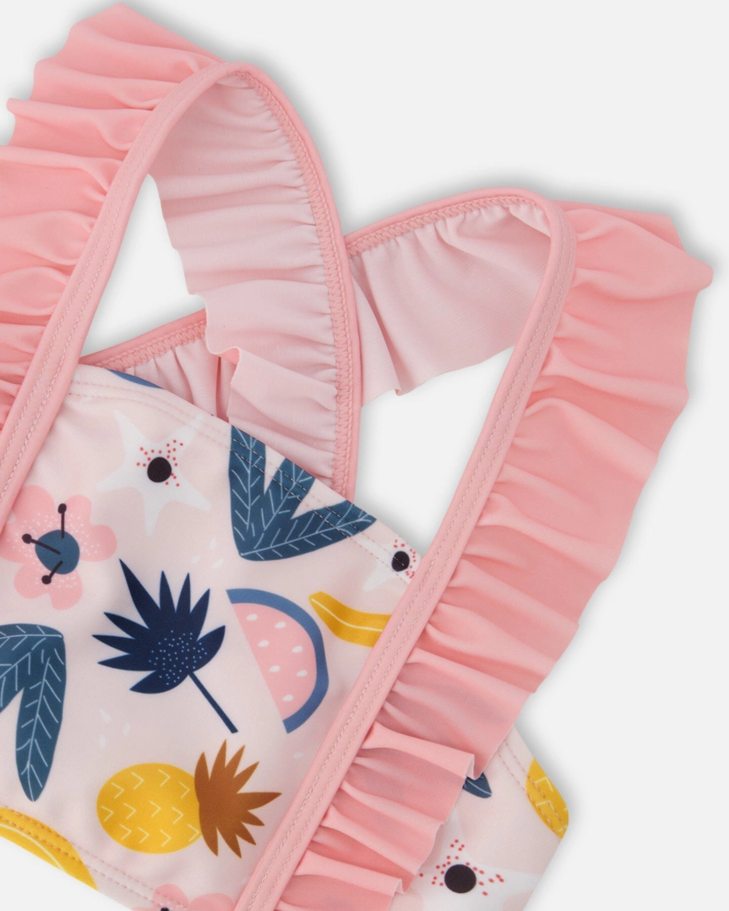 Deux par Girls Printed Fruits Top and Bottom Two-Piece Swimsuit