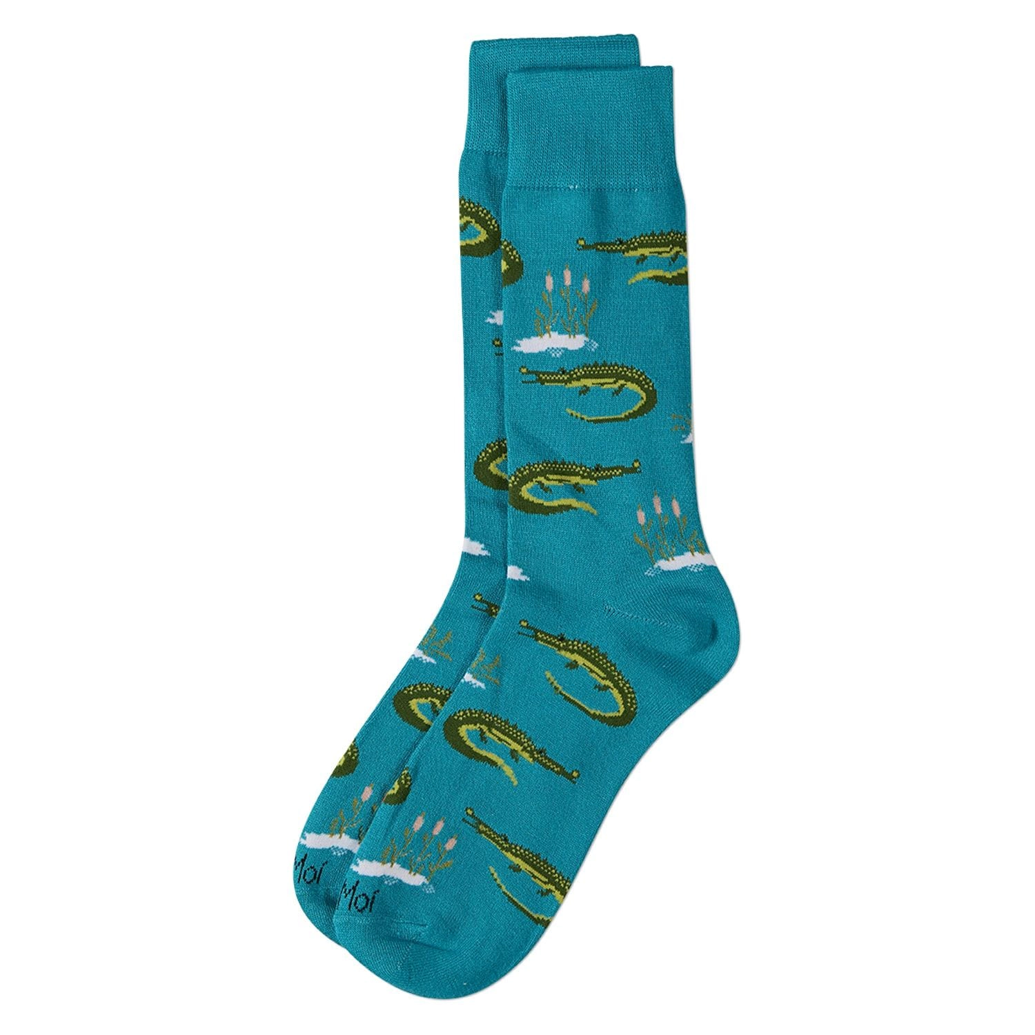 MeMoi Men's Alligators Bamboo Crew Socks