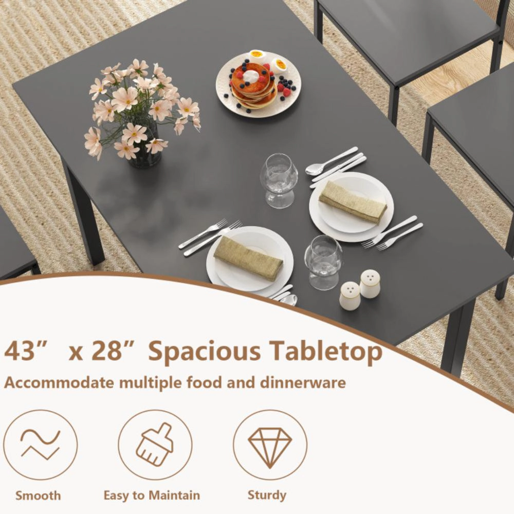 Hivvago 5 Piece Dining Table Set Industrial Style Kitchen And Chairs For 4