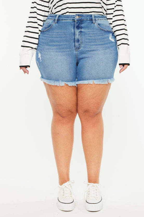 KanCan Women's Plus Essentials High Rise Shorts Syd