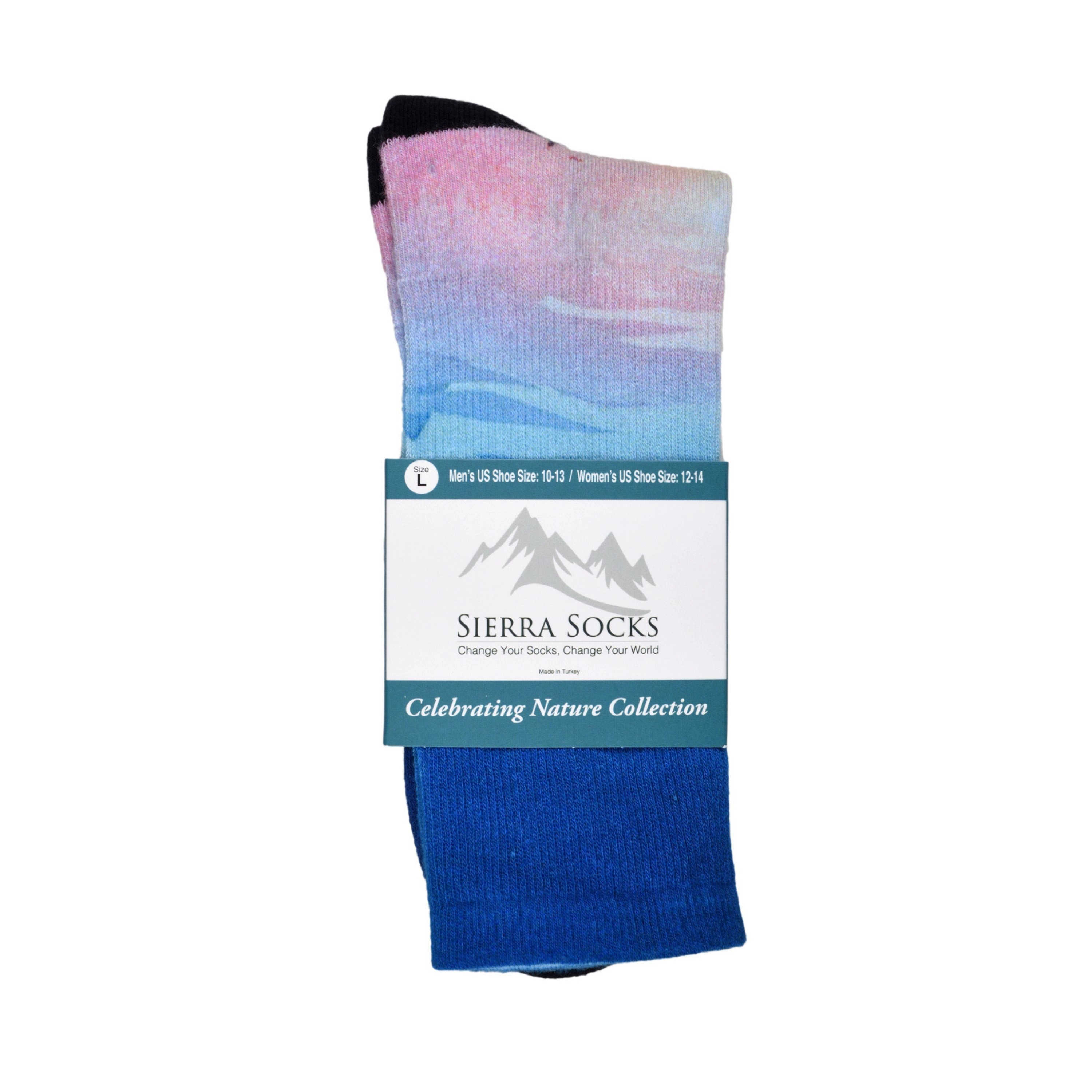Wear Sierra Women's Knee-High Sunset Stream Design Pair Pack Socks