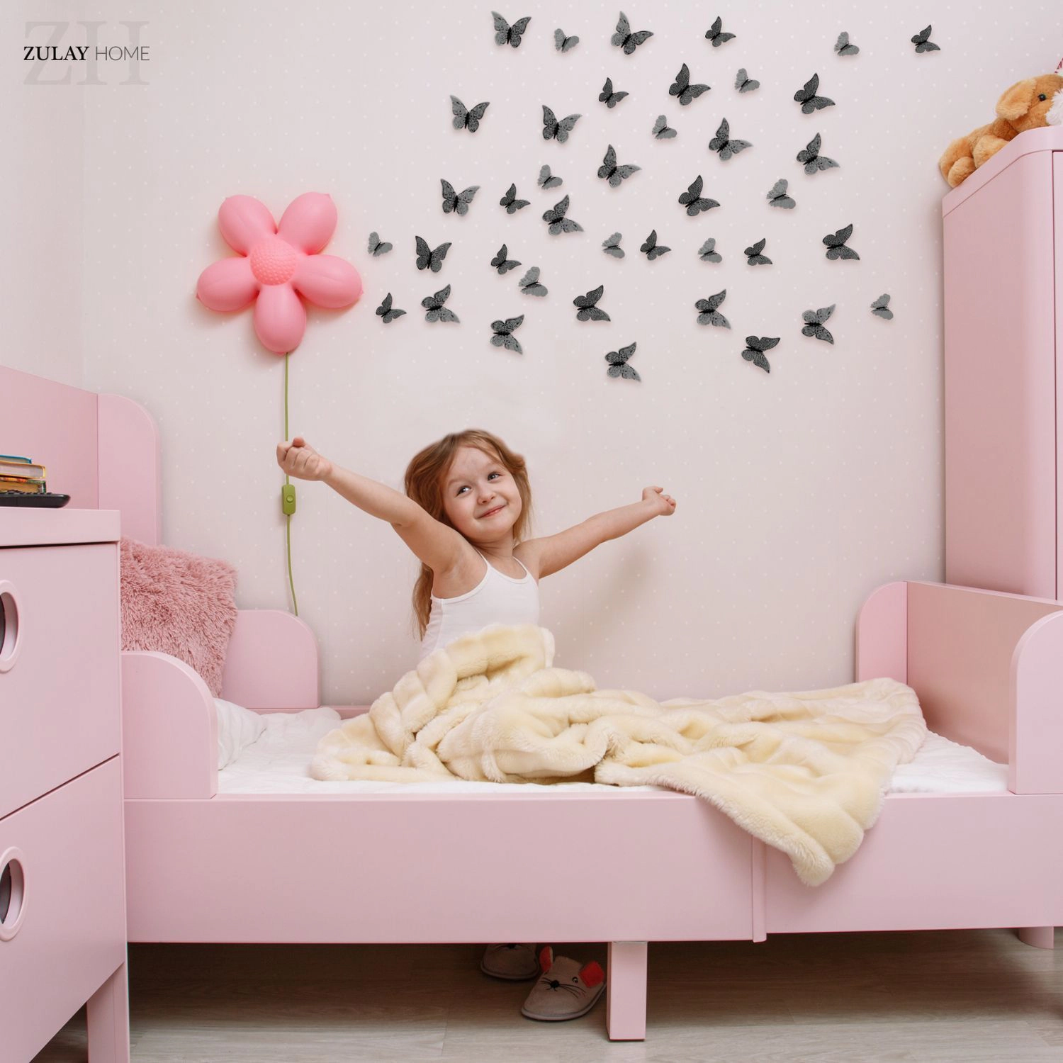 Zulay Home Removable DIY 3D Butterfly Wall Decor - 48pcs with 3 Wing Designs