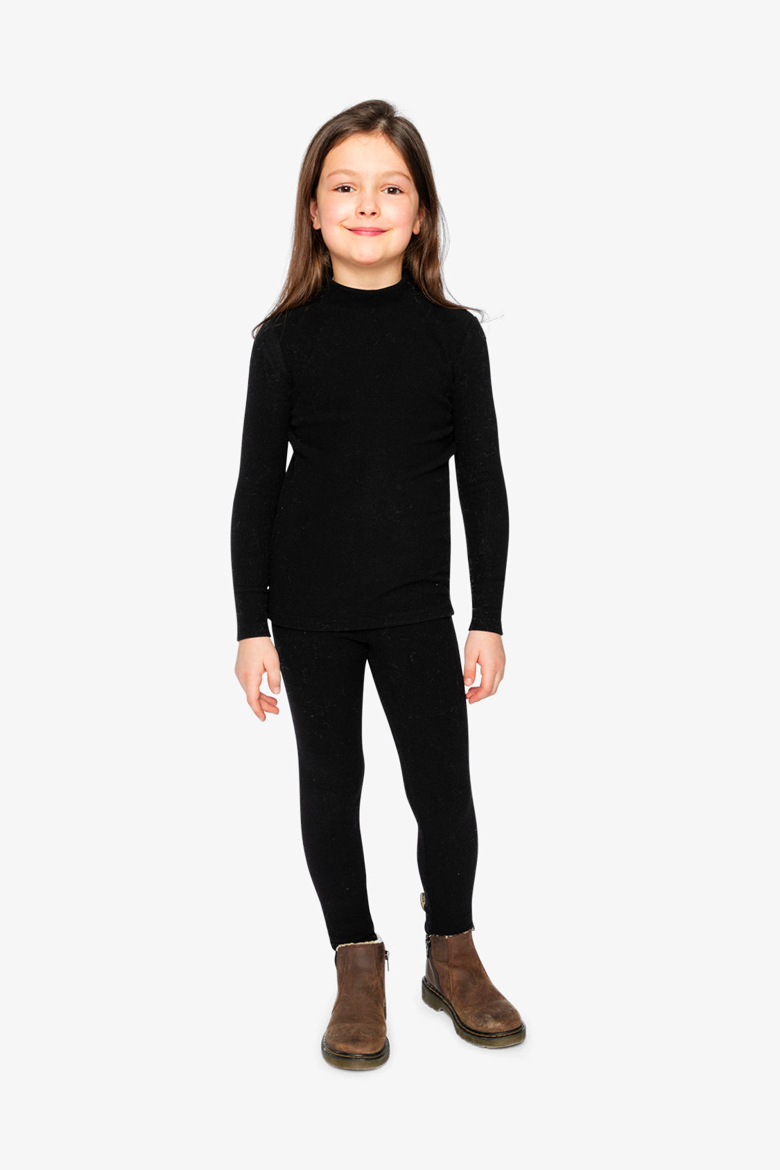 Deux par Girls Vertical Rib Elastic Waist Leggings